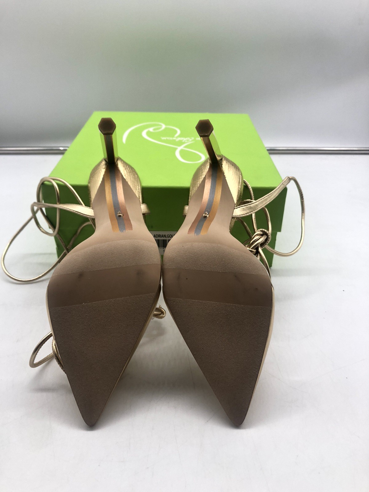 Sam Edelman Women’s Adrian Leather Metallic Slingback Heels Shoes Size 7.5 M New