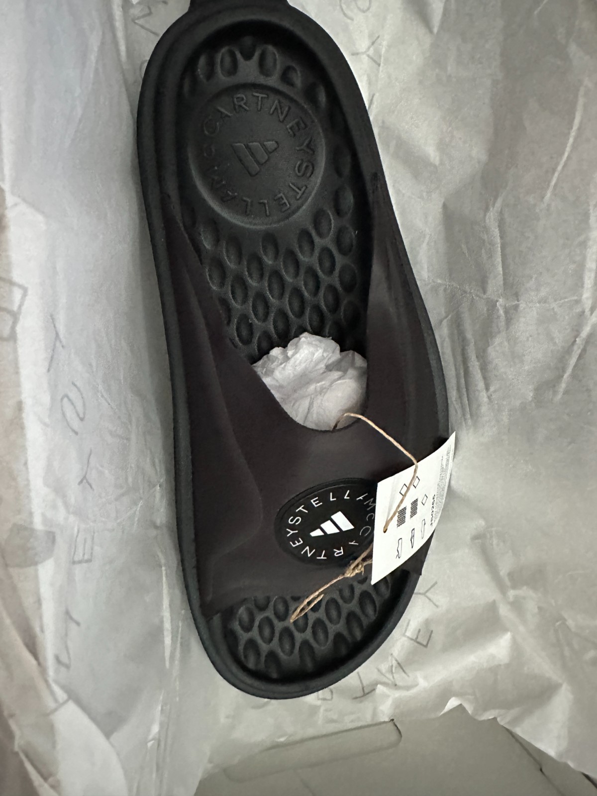 Adidas Stella McCartney Slide Shoes Slippers Core Black (JS0265) Size 9 Womens