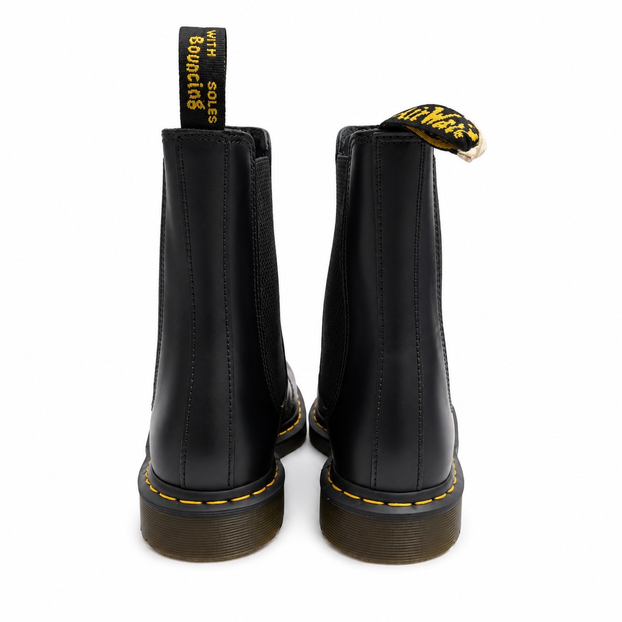 Dr. Martens 2976 Quad Platform Chelsea Boots Smooth Black Leather Unisex M8/W9