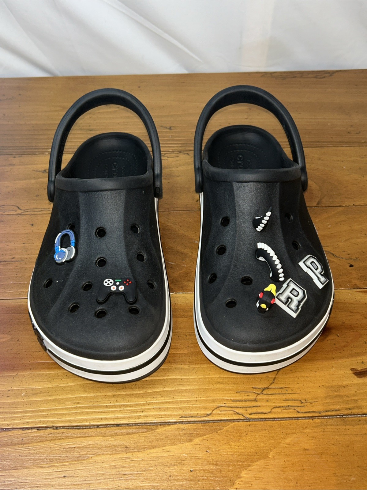 Crocs Comfort Shoes W/10 – M/8 Bayaband Clogs Iconic Slip On Black White