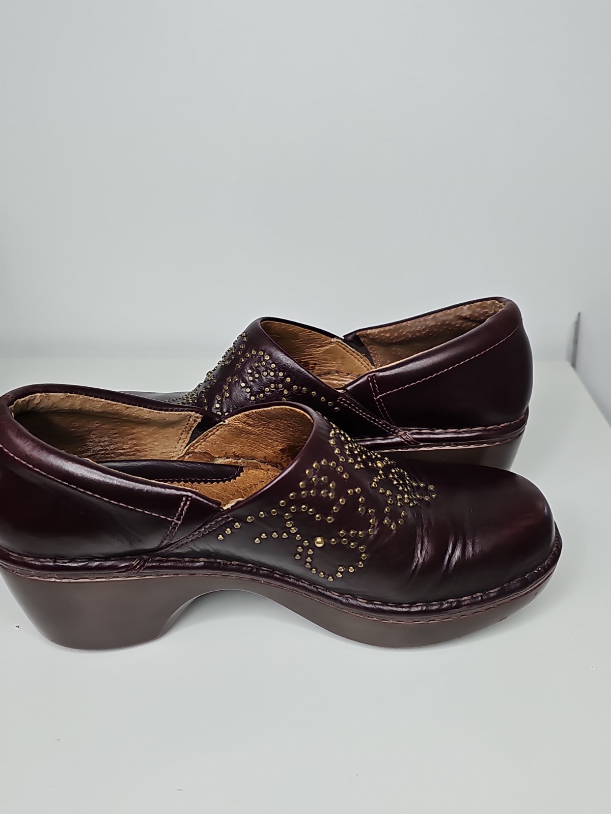 Ariat Strathmore Safety Toe Leather Clogs Women’s Size 8B Cordovan Style 21262