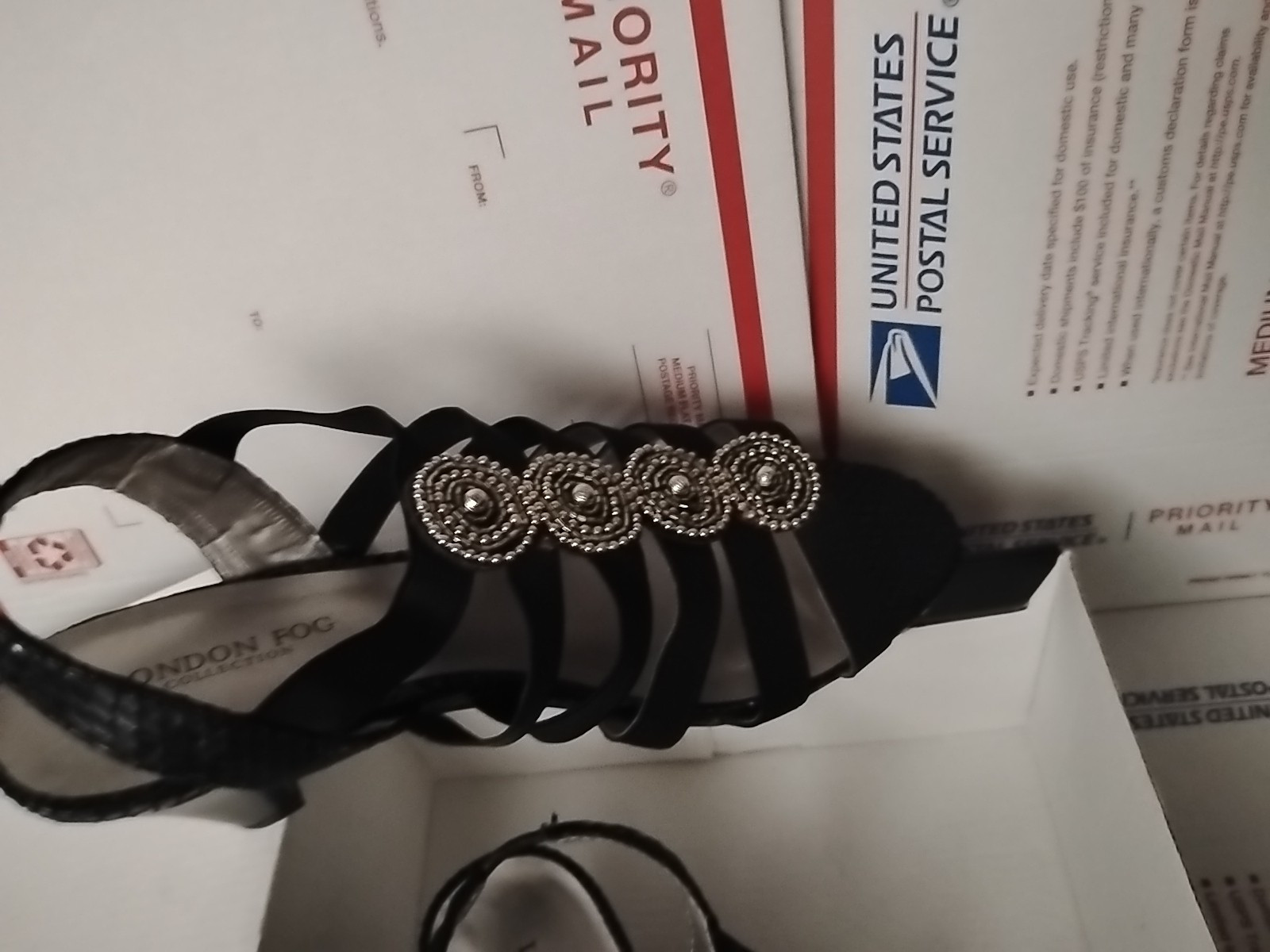 London Fog Nanci Womens Black Strap Sandals Shoes Size 8 M NIB Black (t6)