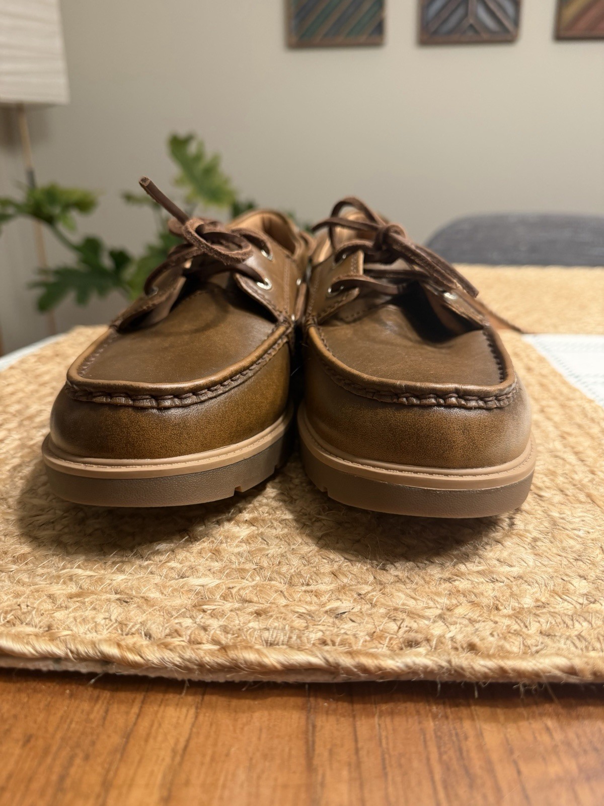 New Women’s Sperry Wells Boat Shoes Sz 10 Brown Leather Plush Step