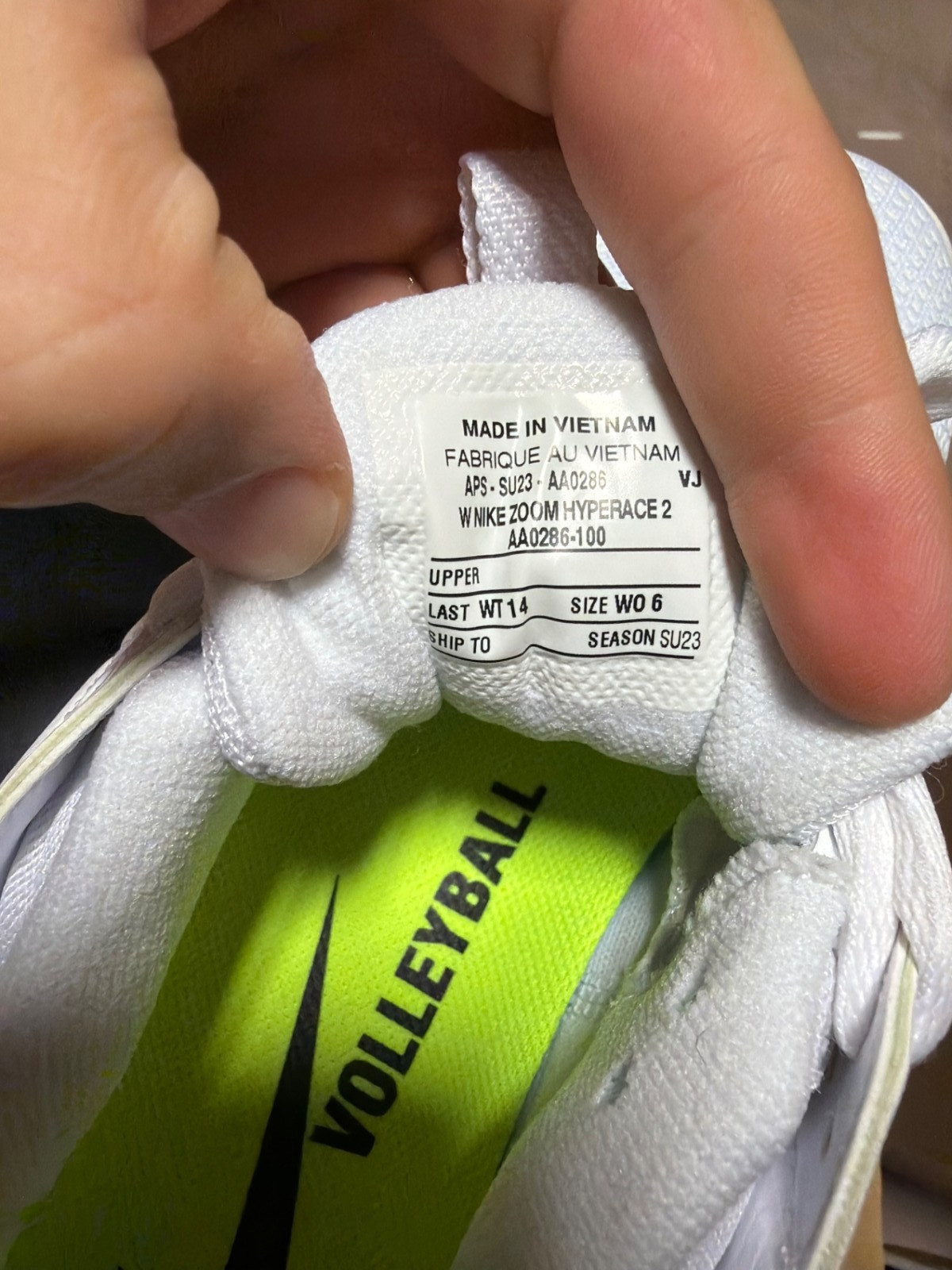 Nike Zoom Hyperace 2 Volleyball Shoes Women 6 White Black AA0286-100 NEW