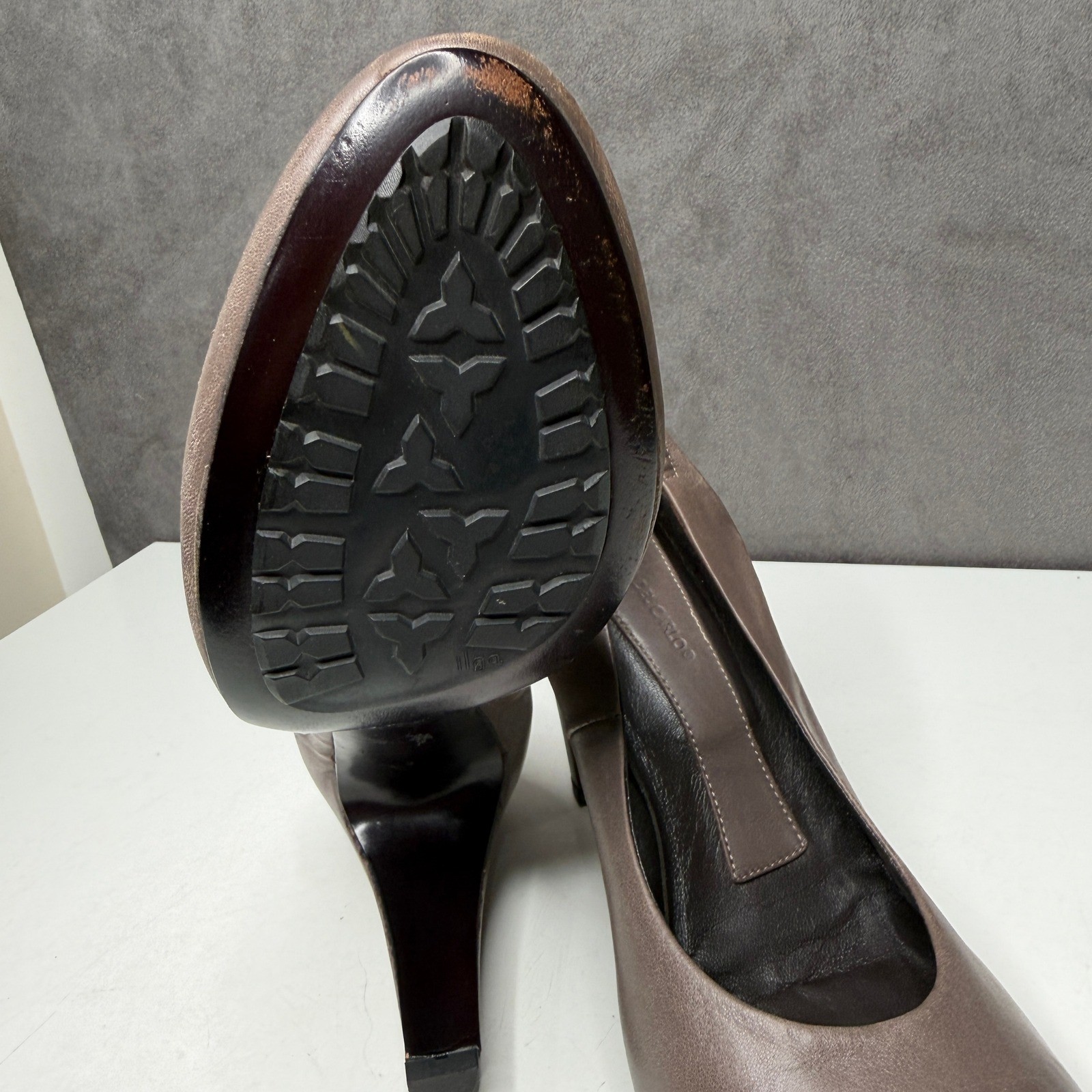 Roberto Del Carlo Pumps Womens Sz 41 Brown Leather Pointed Toe High Heel Italy