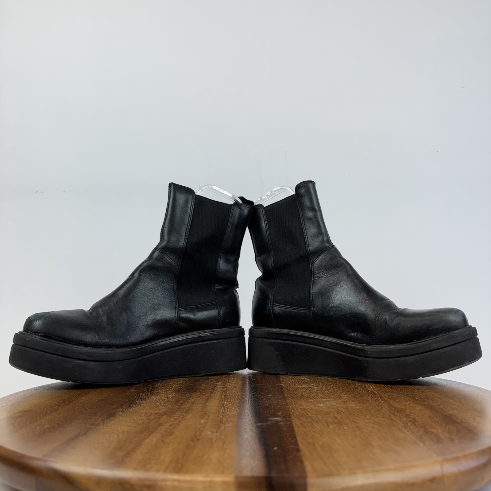 Womens Vagabond Tara Black Leather Casual Comfort Wedge Chelsea Boots Size EU 39
