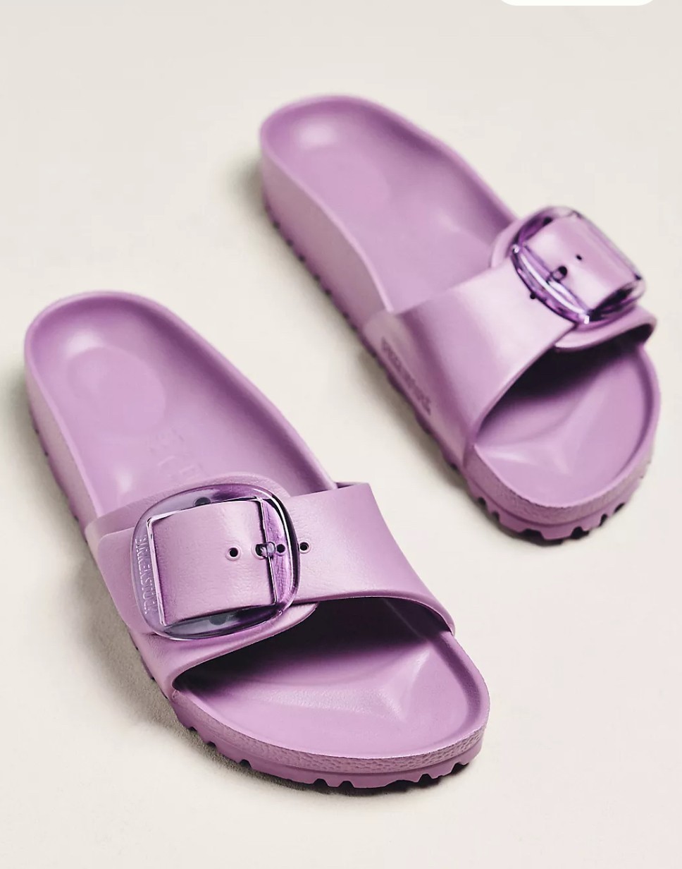 Birkenstock Madrid Big Buckle EVA Slides – Purple/Mauve, Women’s Size 37