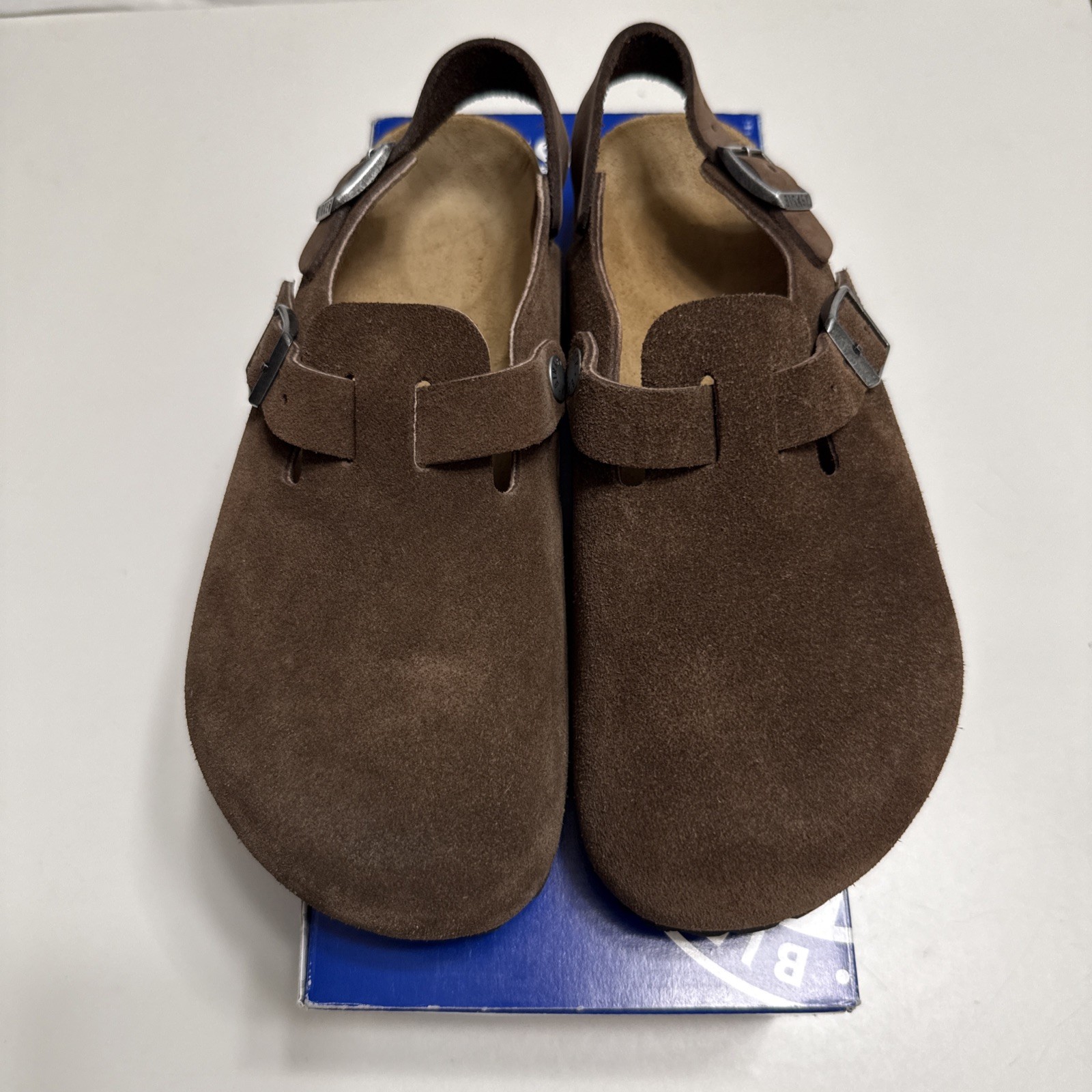Birkenstock 37 Tokio II Suede Leather Carafe Brown Clogs Narrow Regular NIB