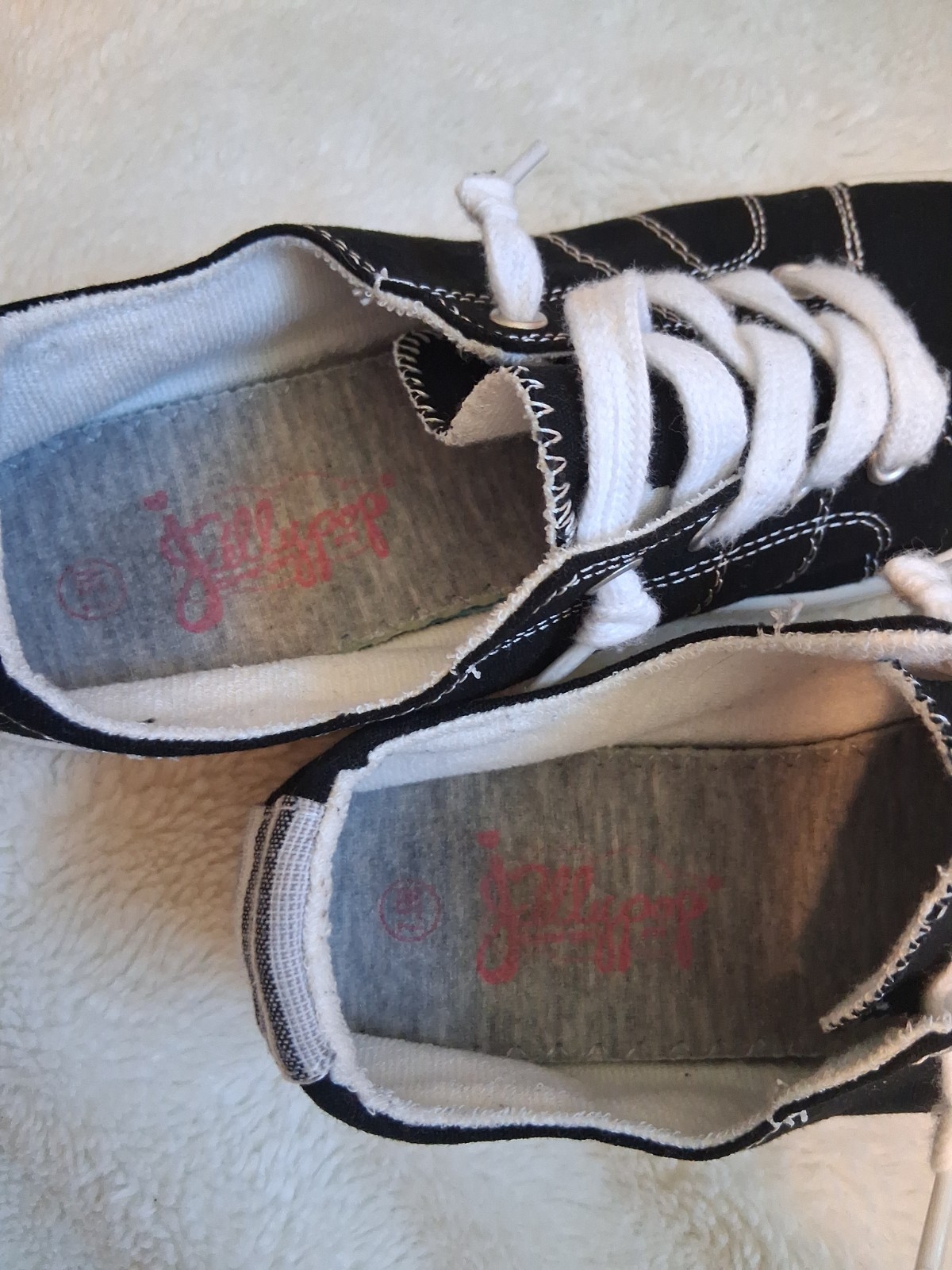 Pop Comfort Fit Highbar Black Canvas Lace Up Shoes Size 7 New In Box
