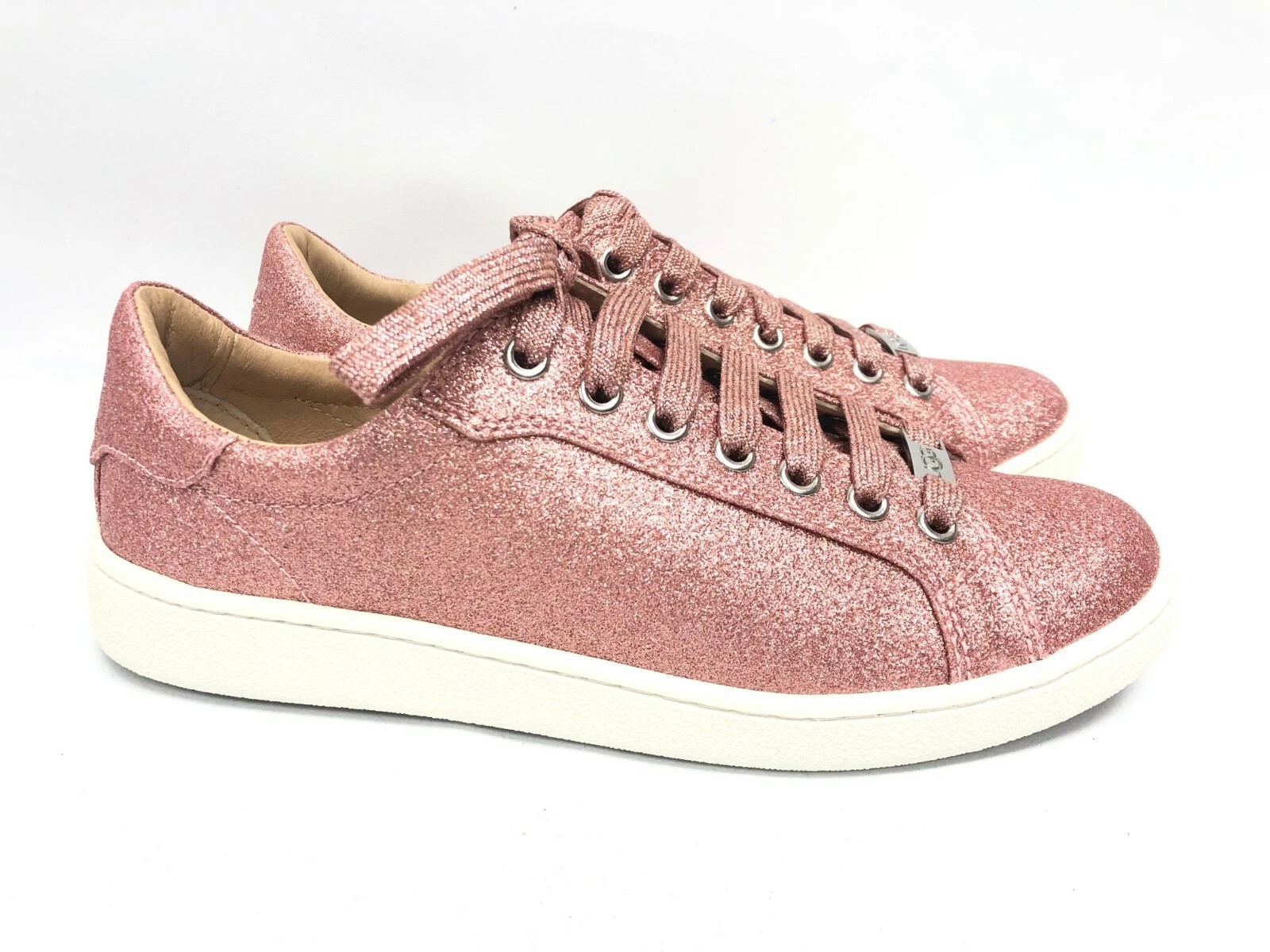 Ugg Australia Milo Glitter Pink Lace Up Sneakers Tennis Shoes 1100213 Size 8
