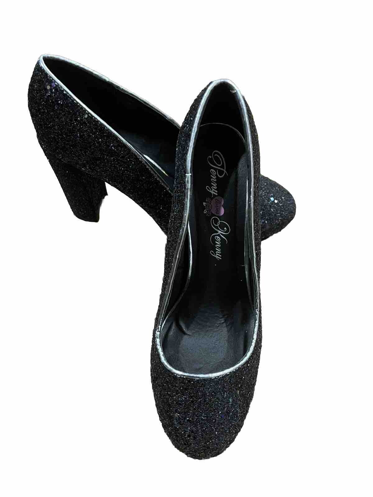 Penny Loves Kenny Womens Ritz Silver Glitter Pumps 9.5 Medium (B,M)