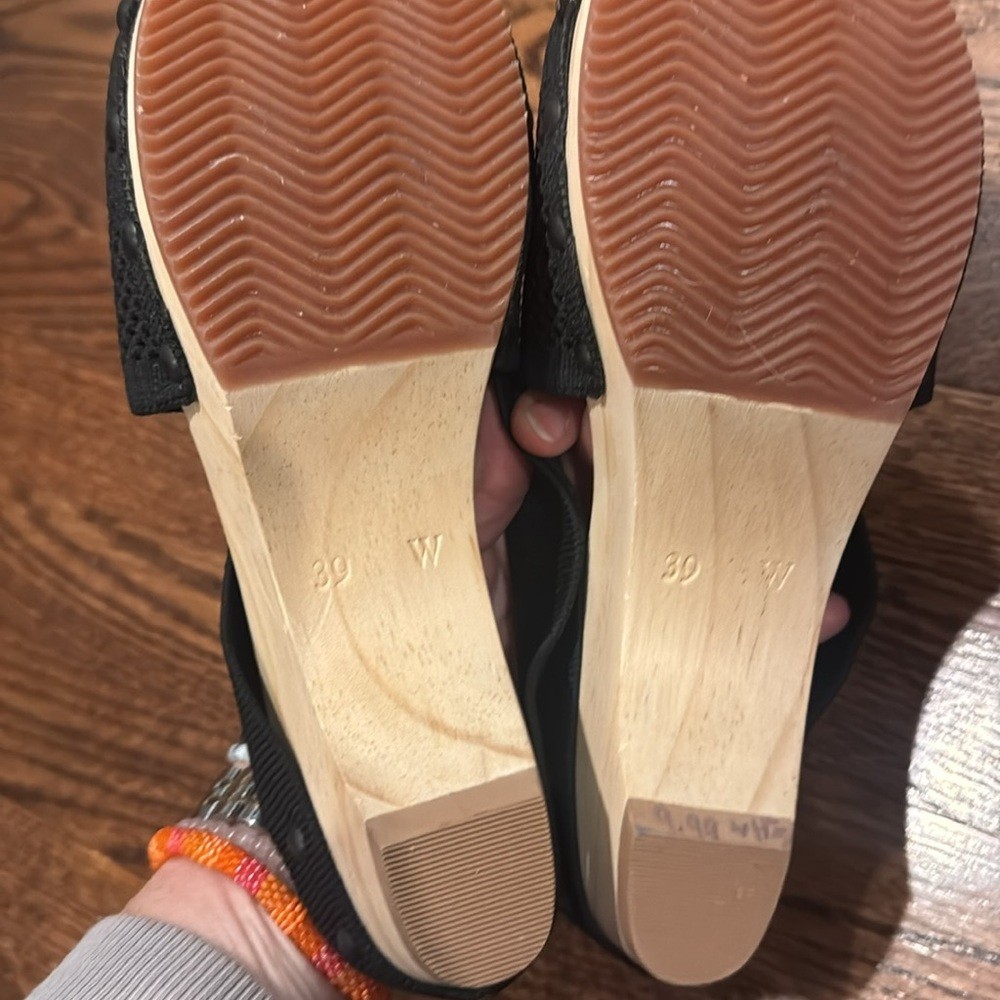 Jax & Bard Women’s Libby Wooden Platform Sandals NWT Size 39 Wide (8.5/9 Wide)