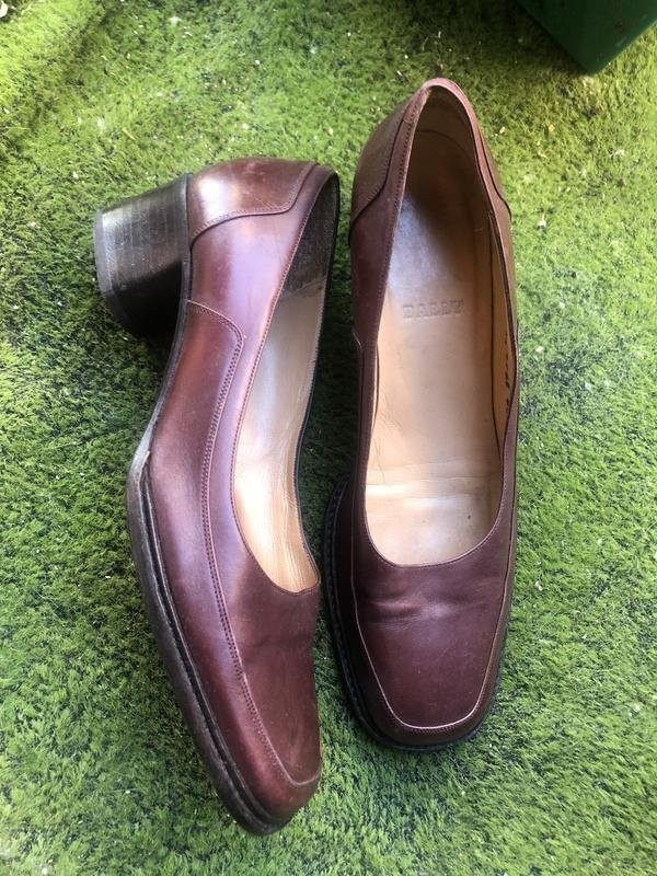 women bally heels brown leather 37.5