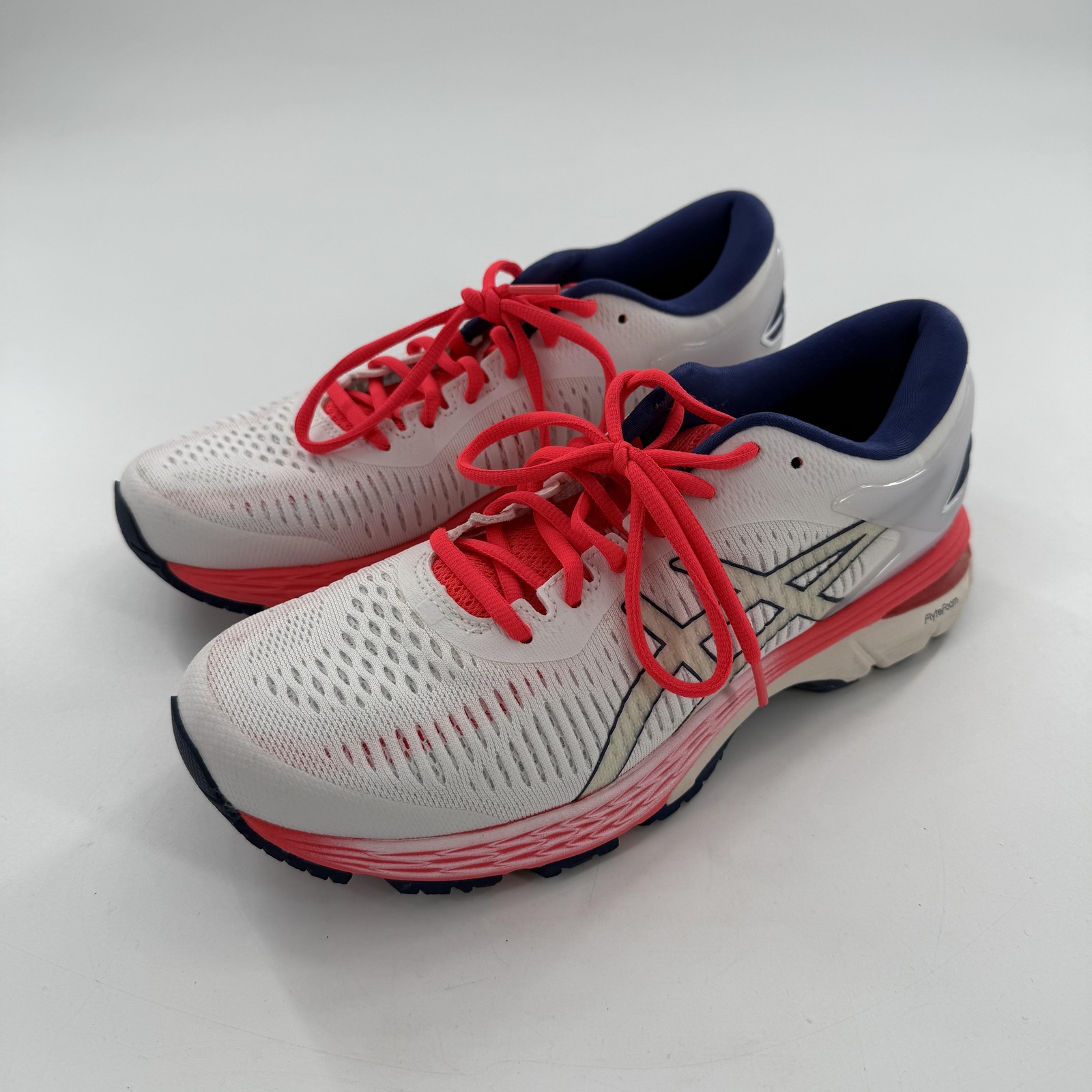 ASICS GEL-Kayano 25 Shoes Womens Size 9 White Pink Running Sneakers 1012A026