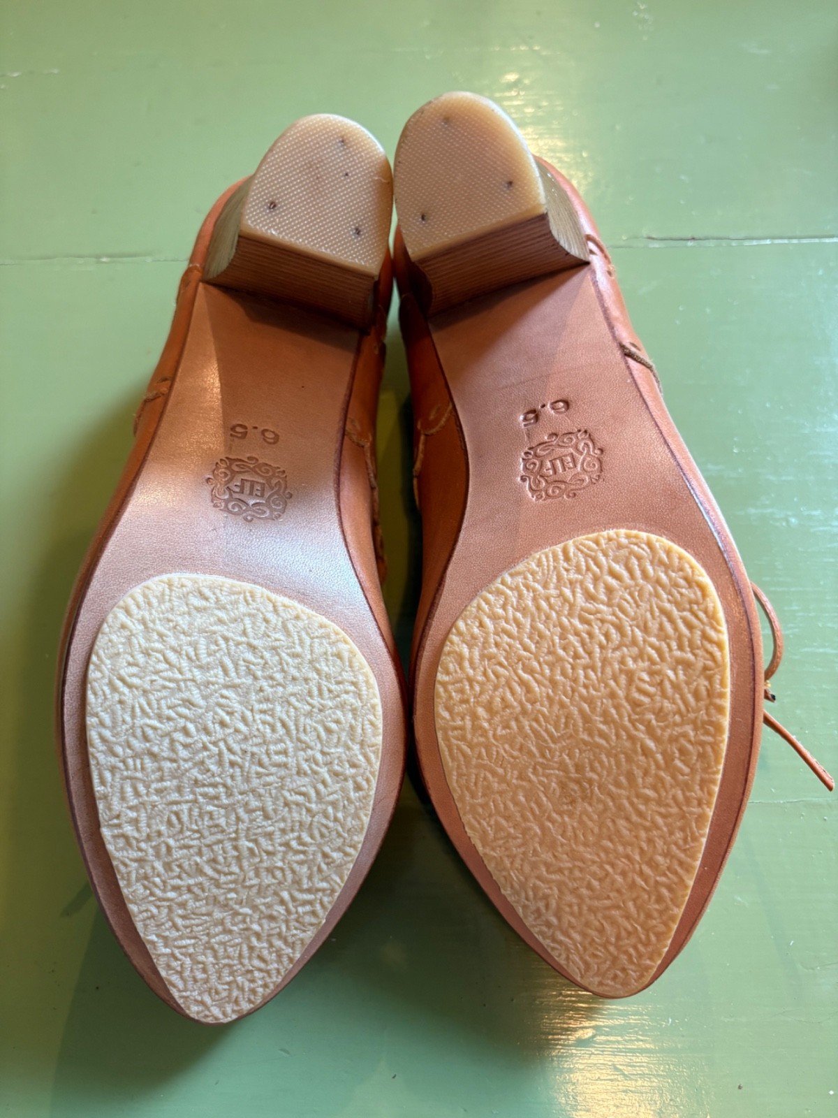 Bali ELF Handmade Paradise Bird Leather Heels Size 6.5 Brown Mary Jane Worn Once