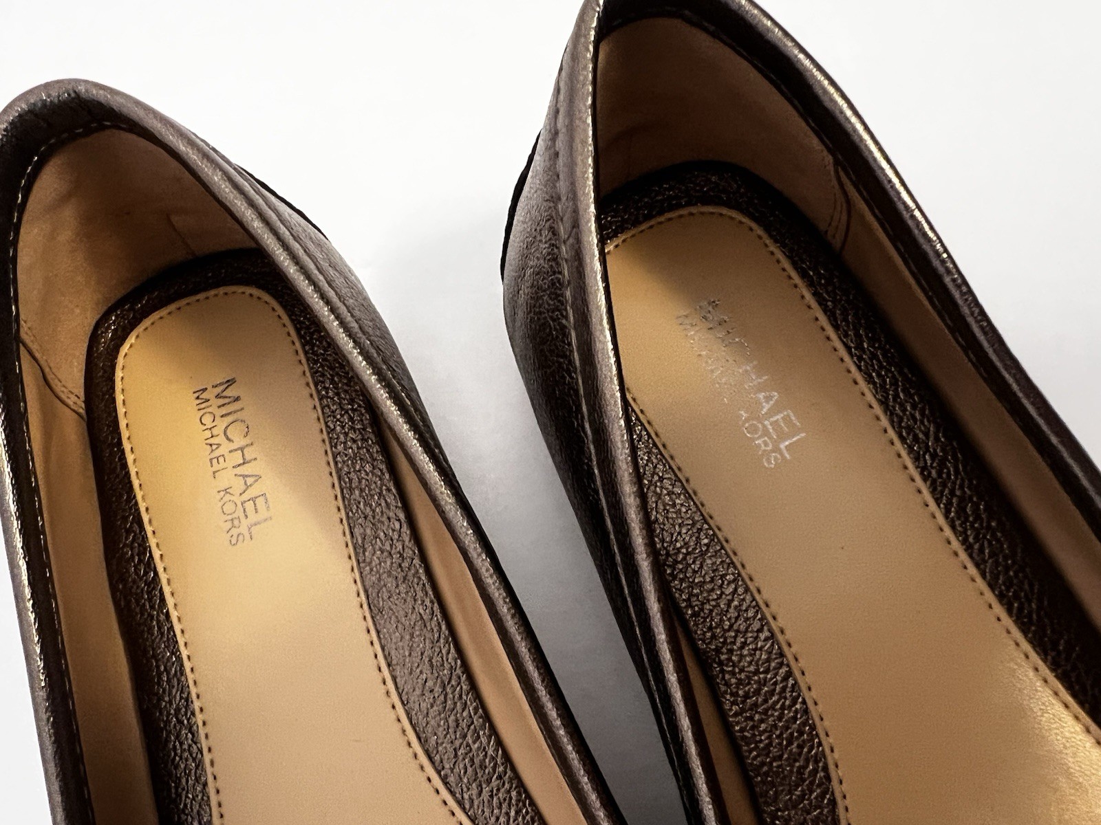 MICHAEL KORS Fulton Kiltie MOC Metallic Leather Logo Moccasins Flats Women’s 7