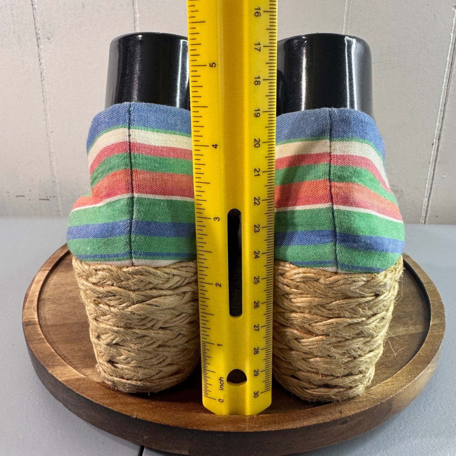 Lauren Ralph Lauren Cecilia Wedge Espadrille Womens 8.5B Multi Striped Good Jute