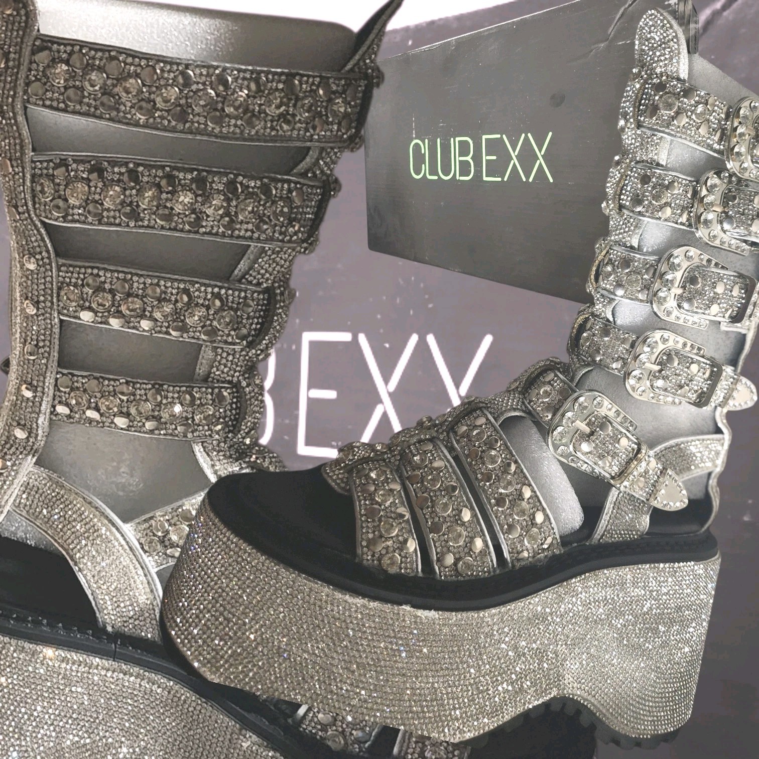 Platform Sandals Size 5M, Club, Doll’s Kill Platform Western Bling Gladiators
