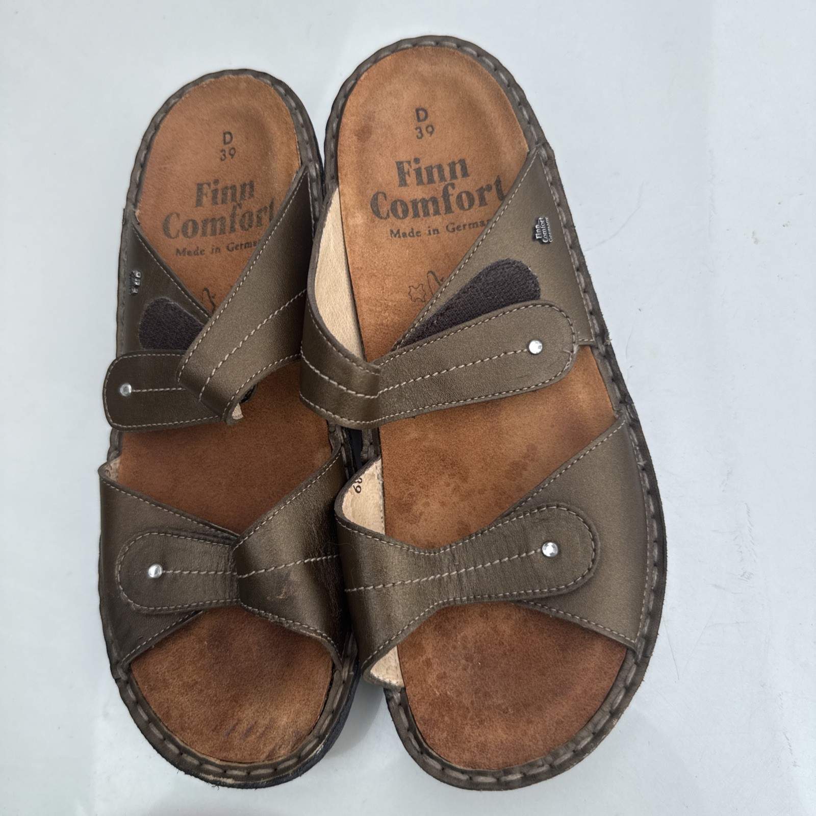 Finn Comfort Sandal Sansibar EU 39 D US 8 Leather Wedge Slip On Germany EUC
