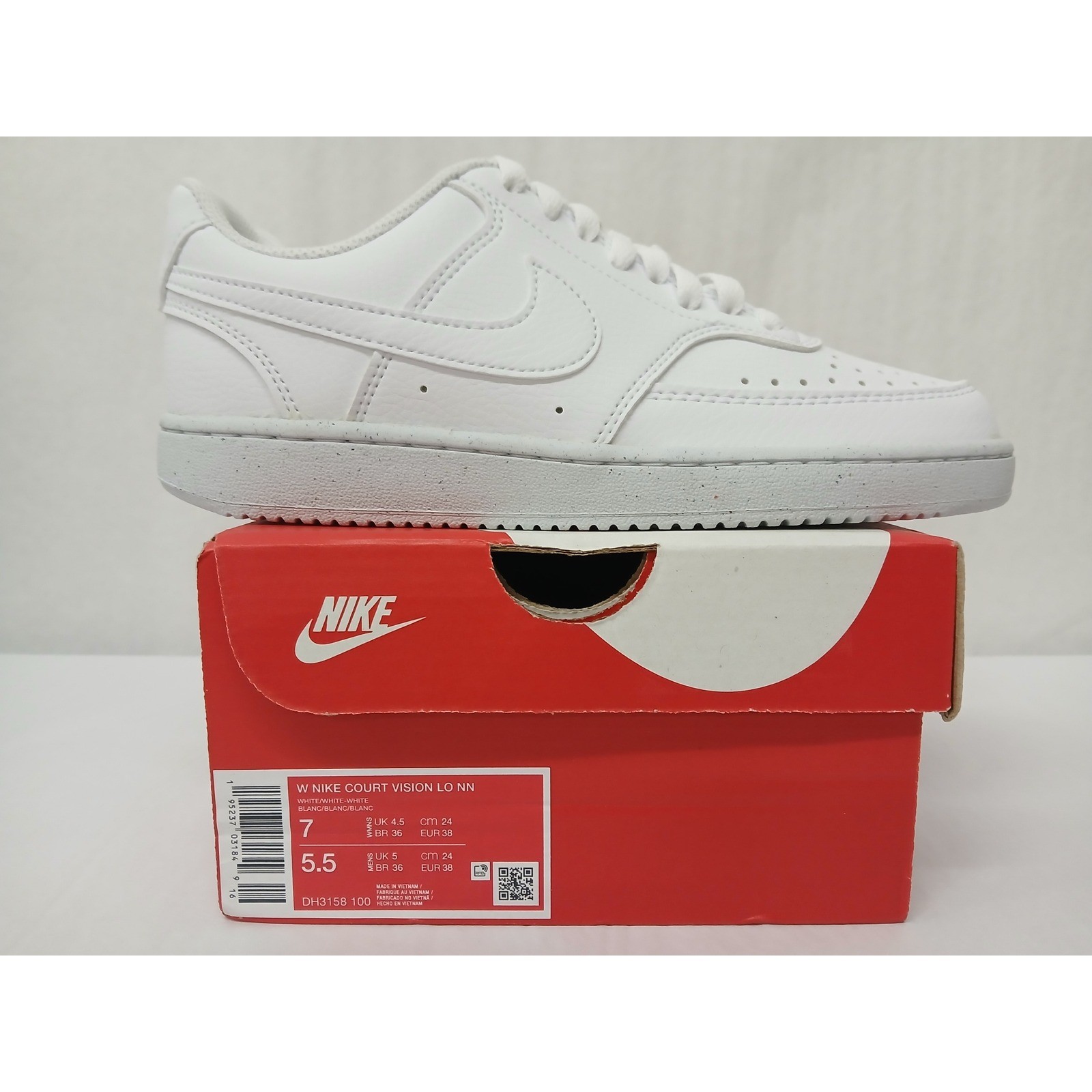 Nike Women’s Court Vision LO NN White Sneakers Casual Shoes DH3158-100 Size 7