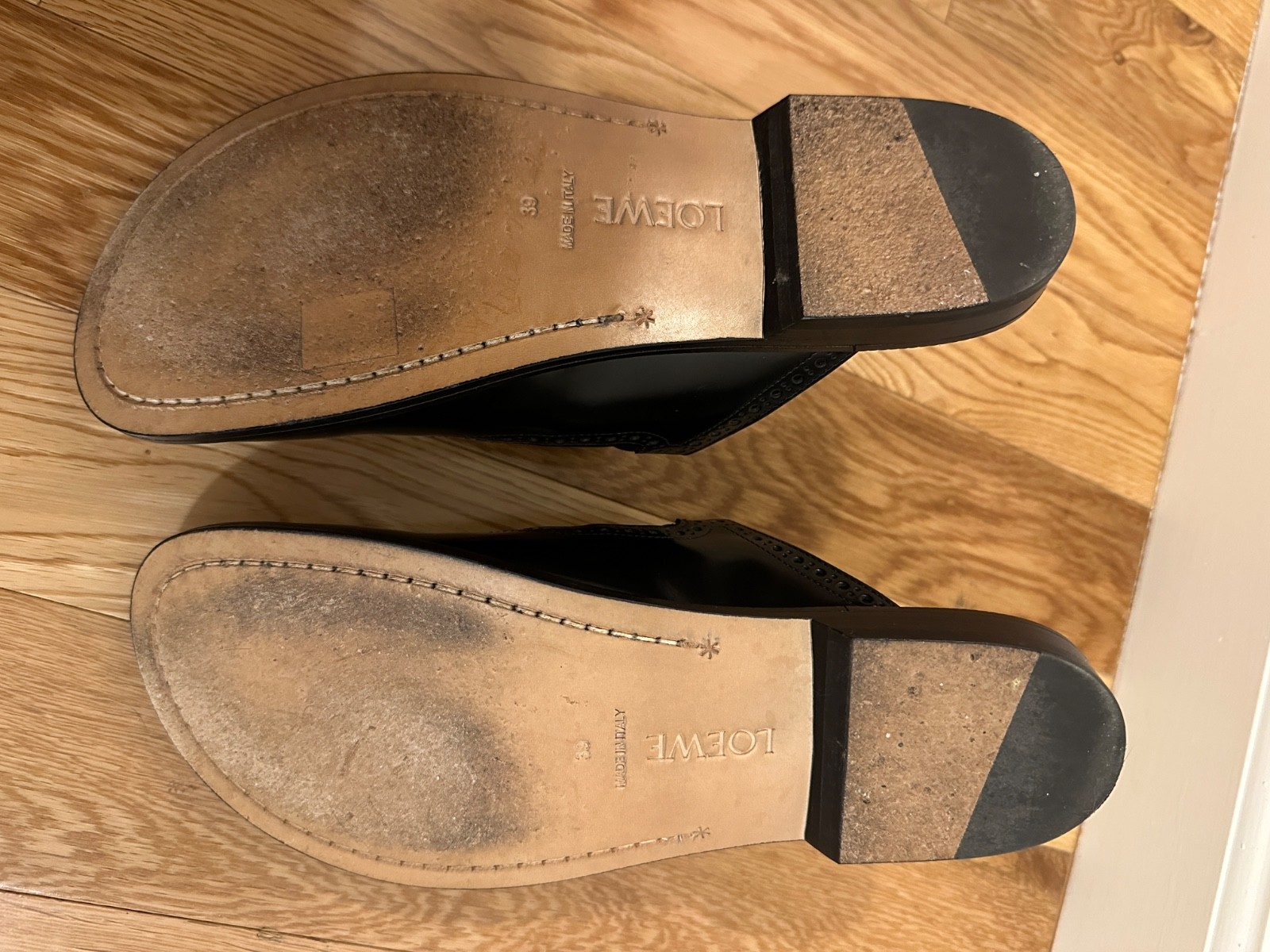 Loewe Campo Leather Mary Janes Mules Size 39 – Black – Excellent Cond Worn Twice