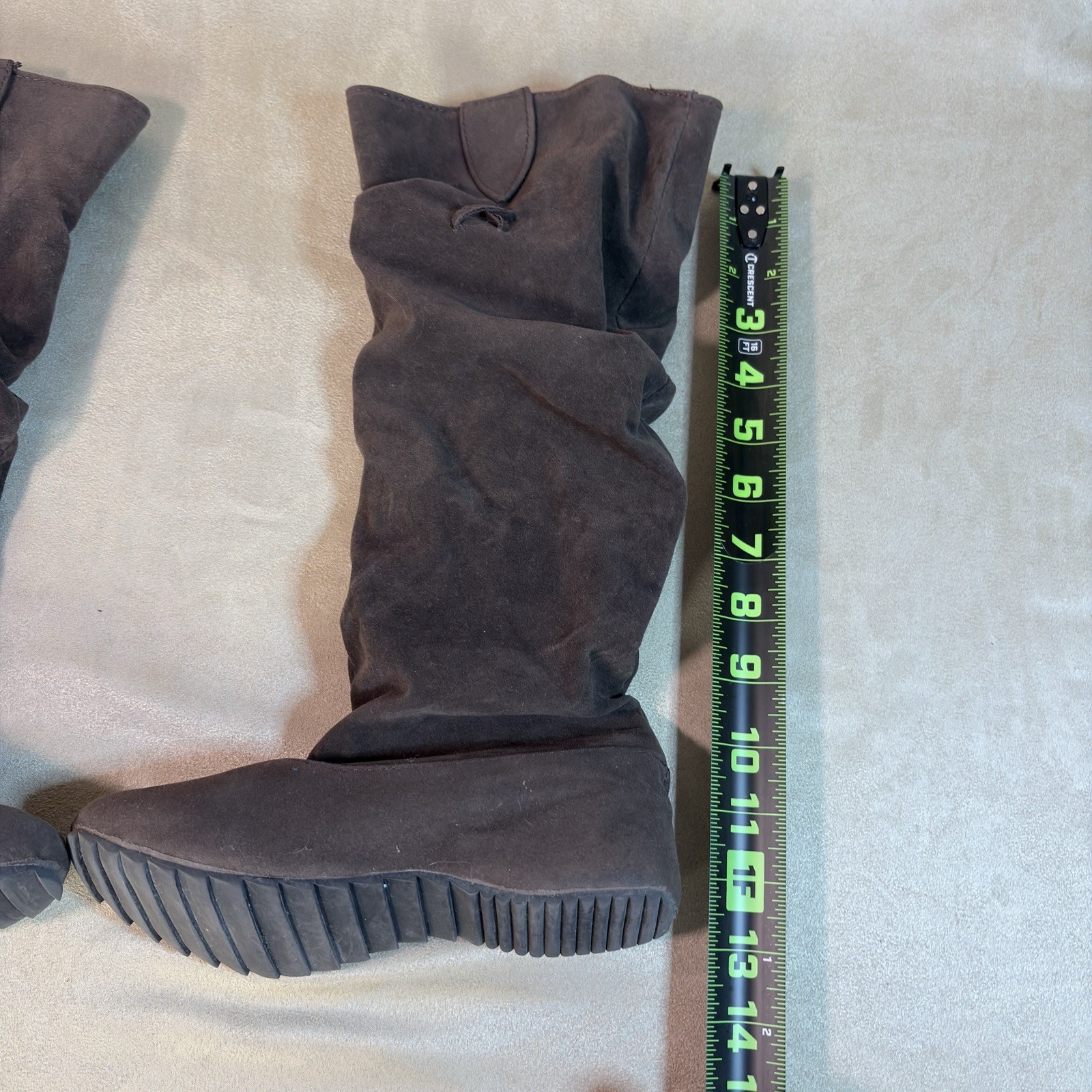 Women’s Gray Suede Slouch Knee High Boots Solid Size 7 (see measurements)