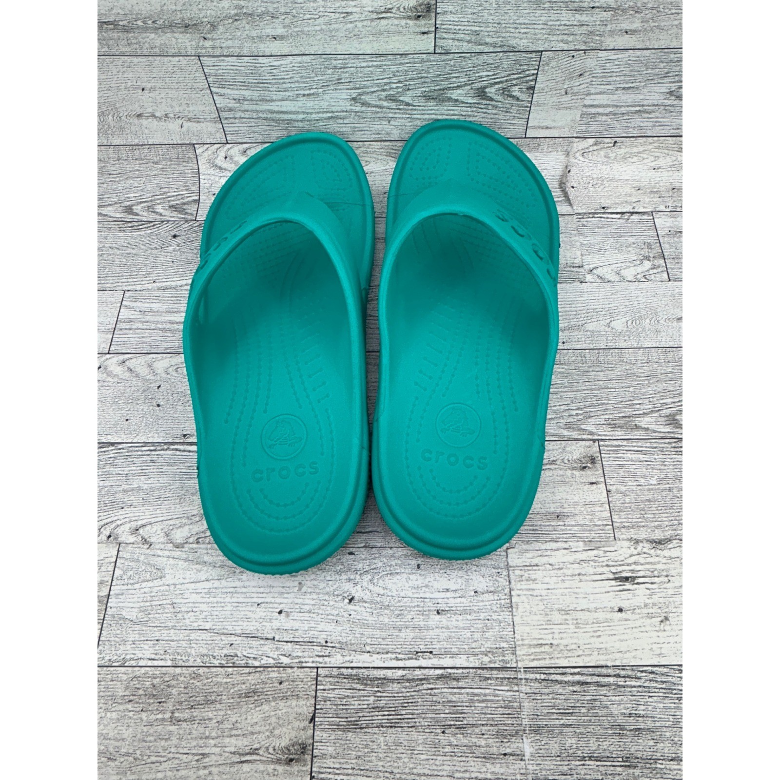 Crocs Athens Flip Flop Sandals Teal Green Mens 6 Womens 8 11999 Croslite Thong
