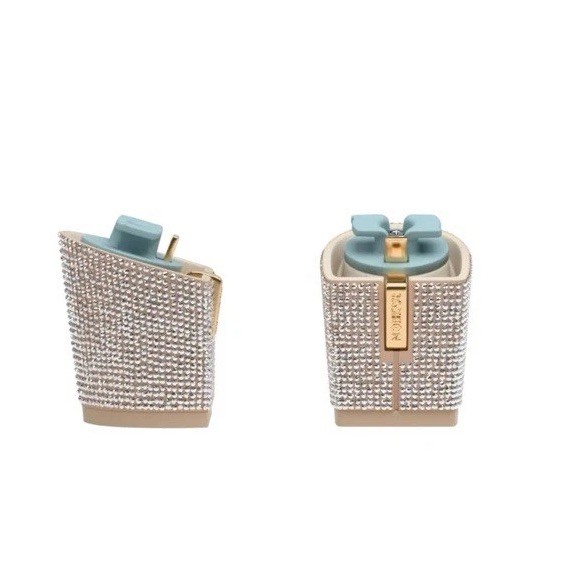 Size 9-11 Pashion Footwear Sand Rhinestone 3 Inch Heel Block “
