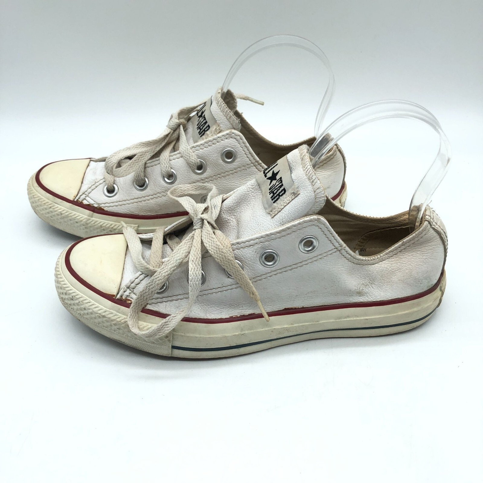 Converse All Star Low Top Sneakers Leather White Mens 4 Womens 6