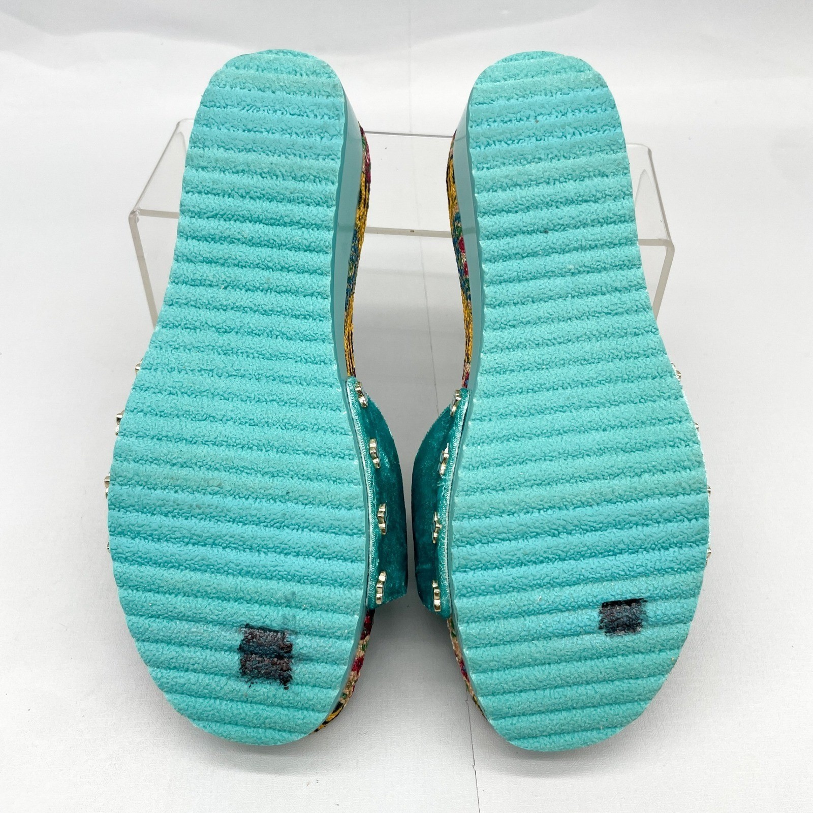 Dr. Scholls Iris Apfel Original Too Womens 7 Slide Sandals Tiger Velvet Platform