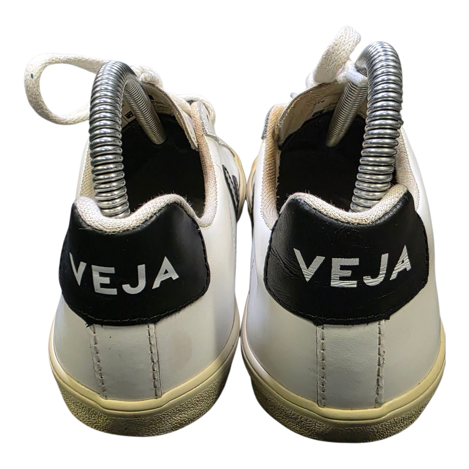 Veja Esplar Women’s Size 6 White Black Leather Sneakers Made in Brazil EUR 37