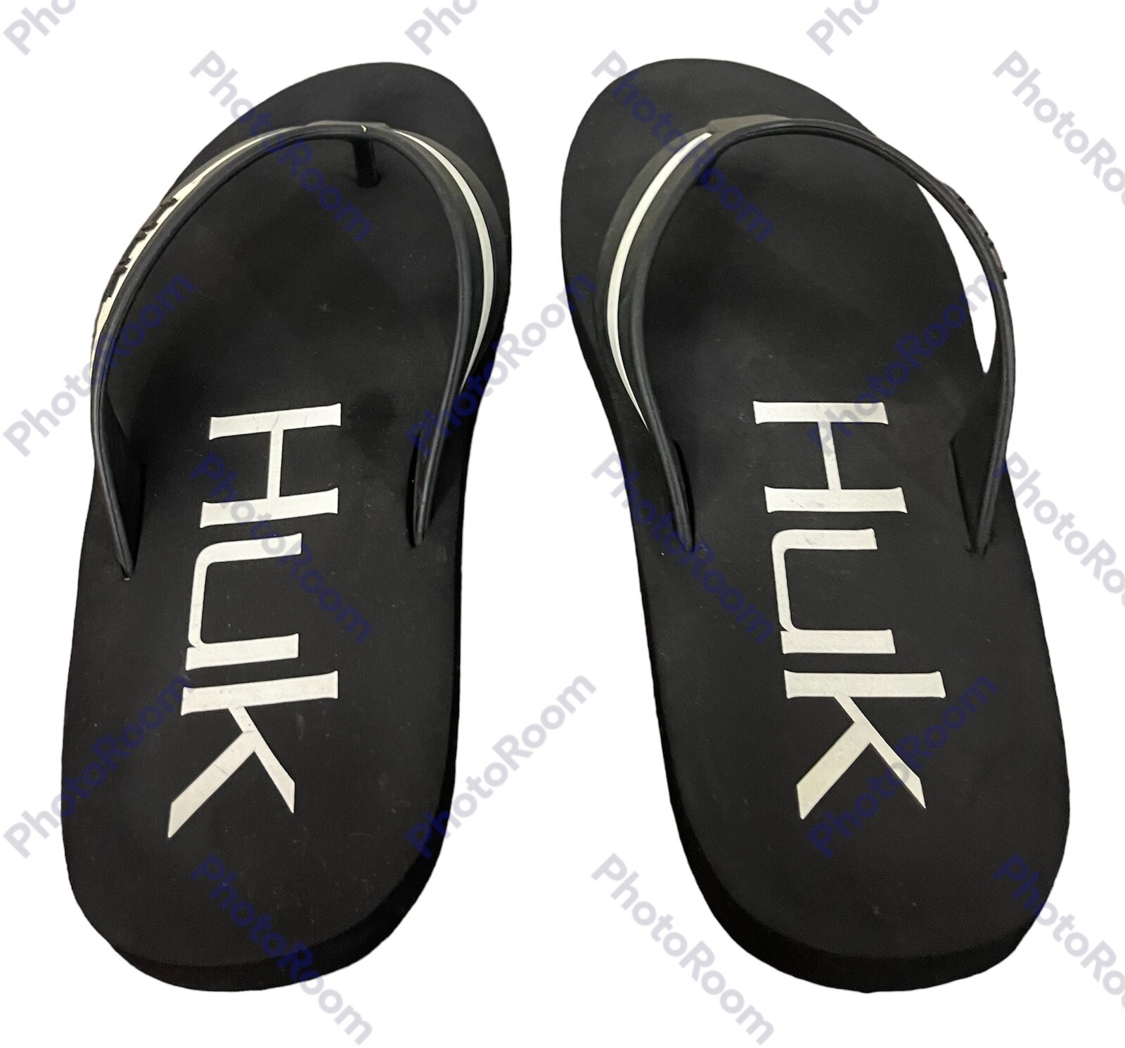 *HUK Flipster Sandles Flip Flops Black & White Mens Size 9