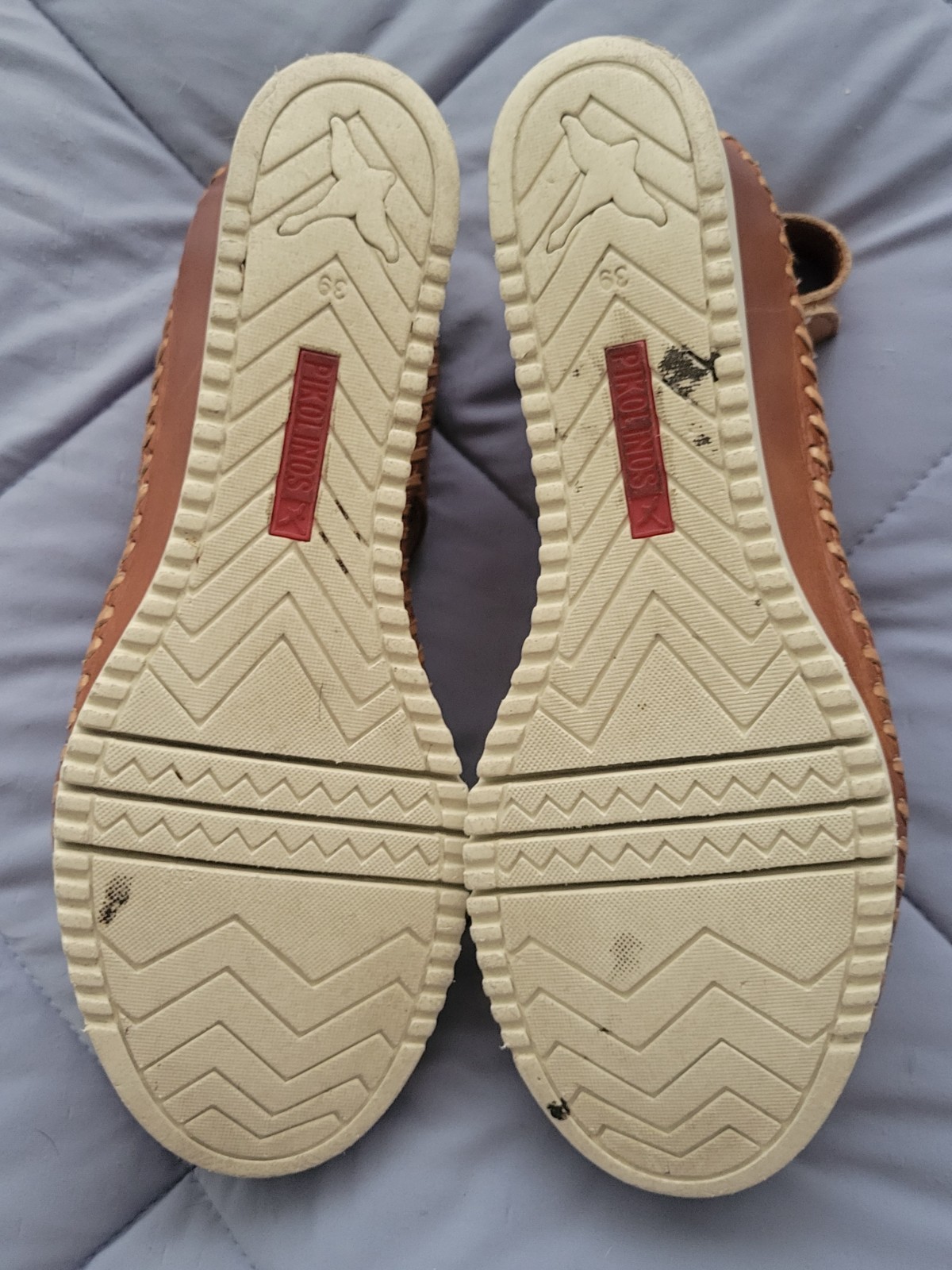 Pikolinos Womens Aguadulce Wedge Sandals Brandy Leather Perforated Sz 39 / 8.5