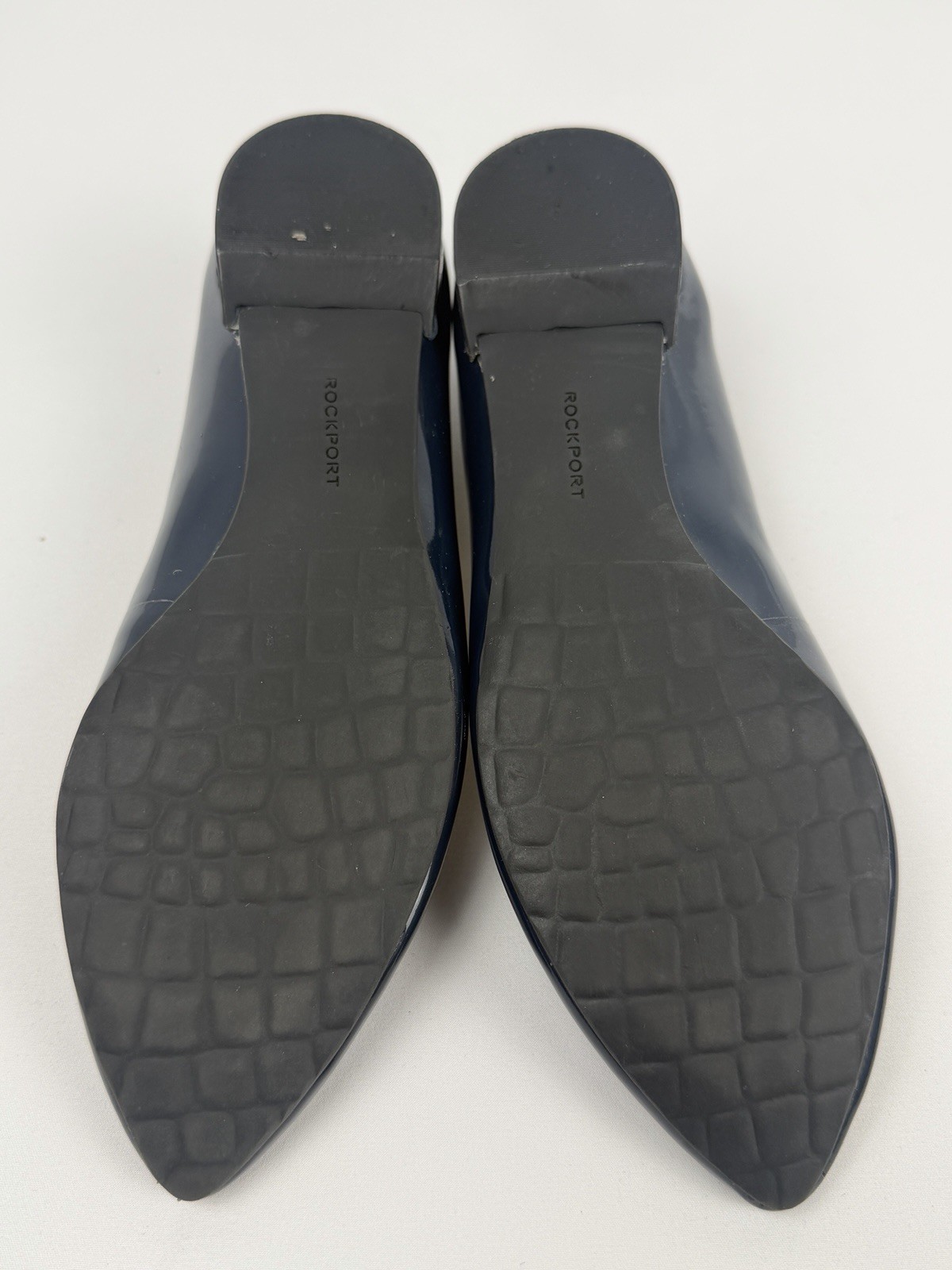 Rockport Women’s 6.5M Navy Patent Leather Pointed Toe Slip-On Ballet Flats