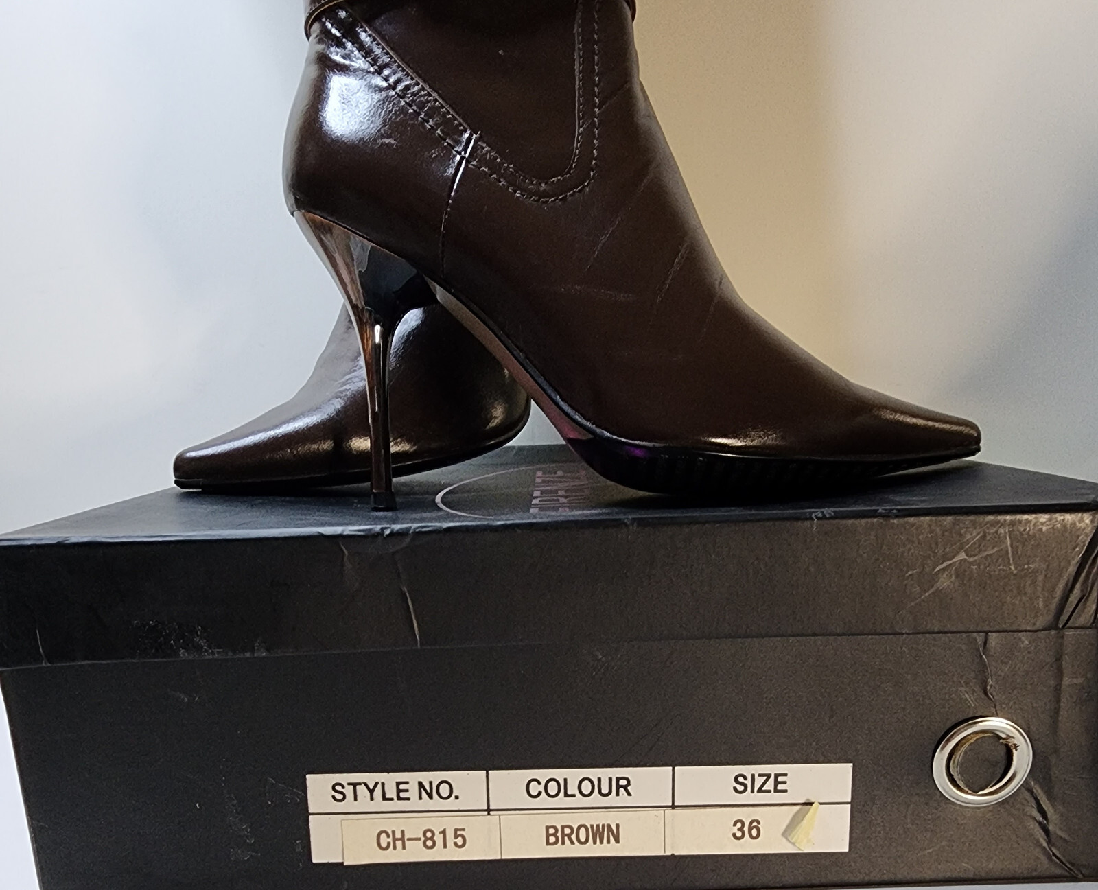 Firenze Women’s Leather Brown Knee-Height Boots Euro Size 36 US 5 3/4 with Box