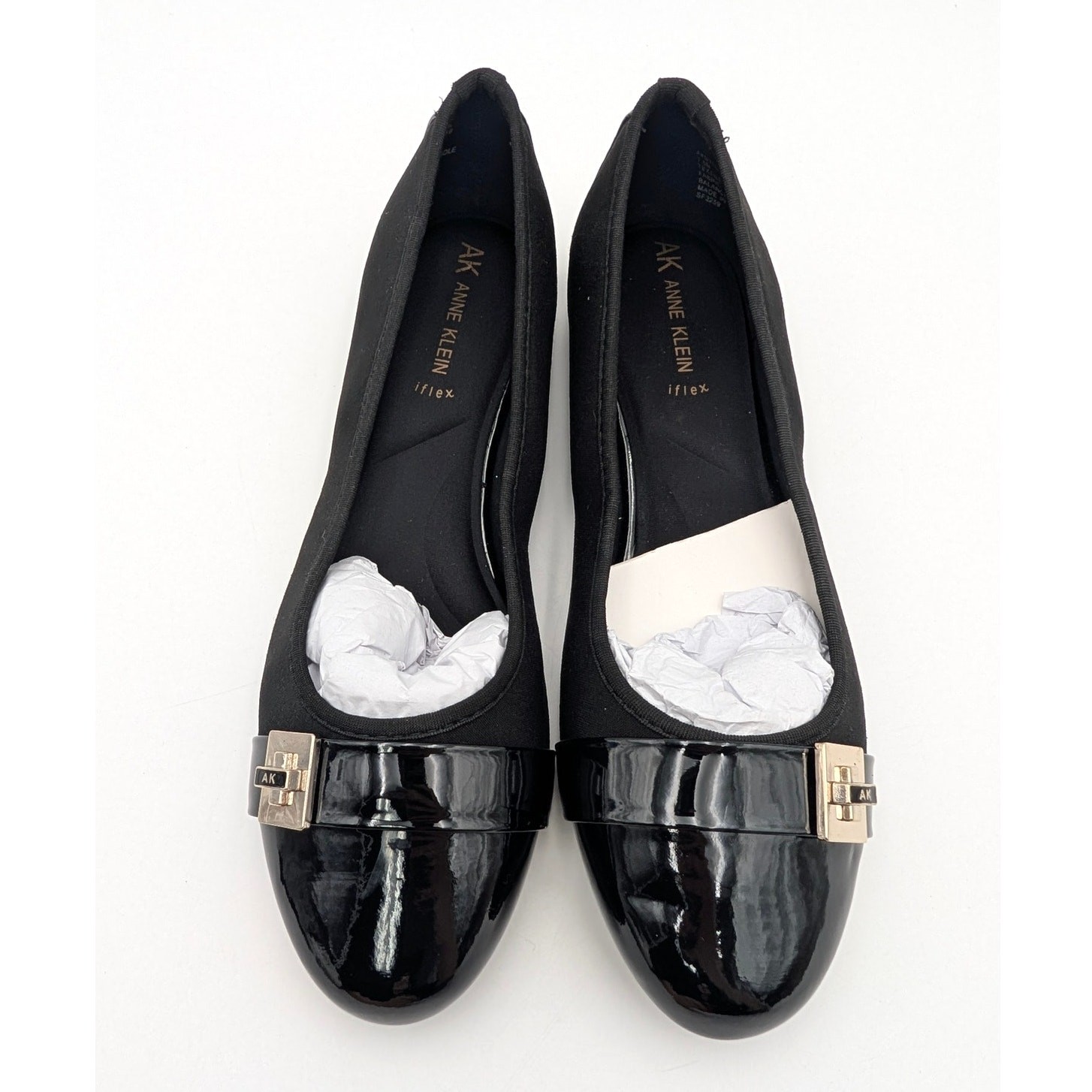 Anne Klein Gyllen Slip-On Flat Shoes Round Toe Women’s Black Size US7.5M EU38