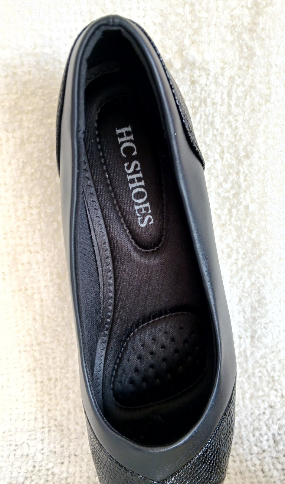 Women’s Orthopedic Low Heel Slip On Dress Shoes Arch Support Comfort Black Sz 7