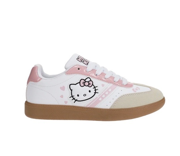 Sanrio Hello Kitty Women’s Lace Up Athletic T-Toe Sneakers White/Pink Size 6