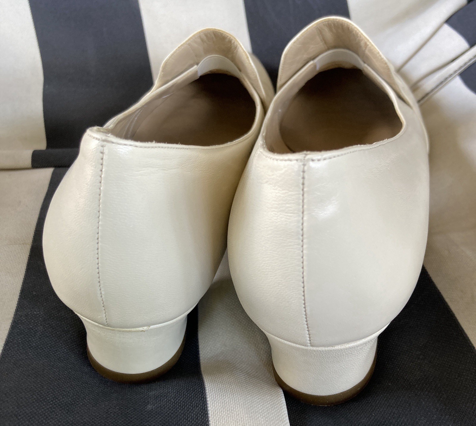 Joe Parker Off-White Leather Loafers Handcrafted In Italy Size 11 Women’s Shoes
