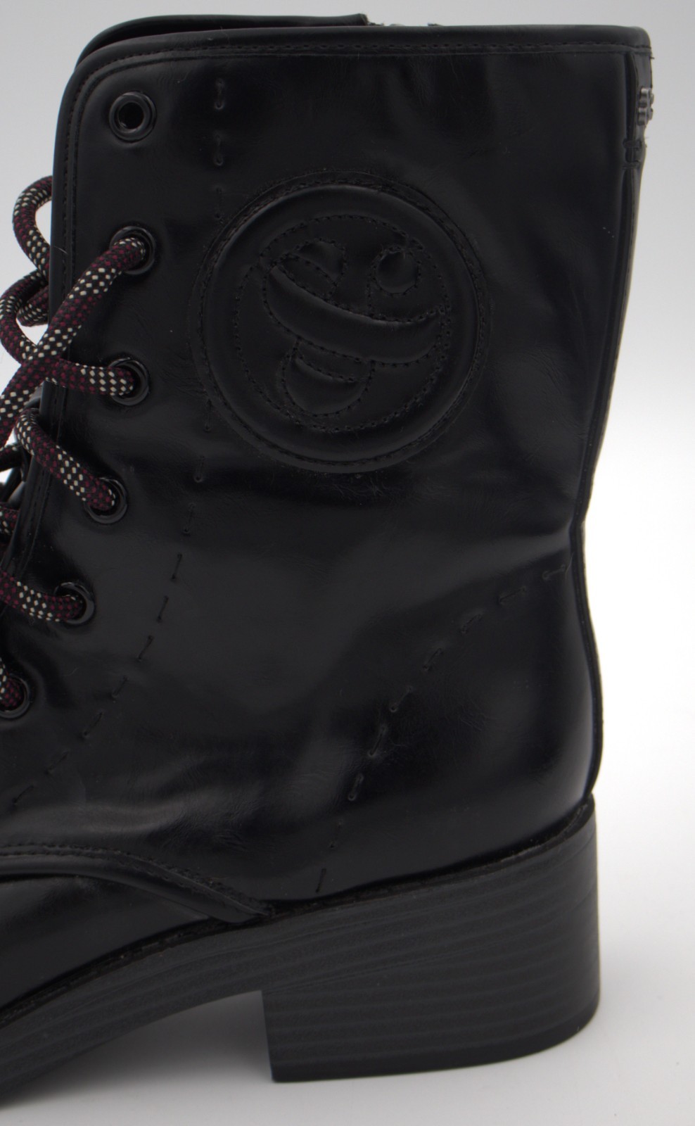 NWT Sam & Libby Melanie Boot Women’s US 8 Black Combat Lace Up Zip Boots Defect