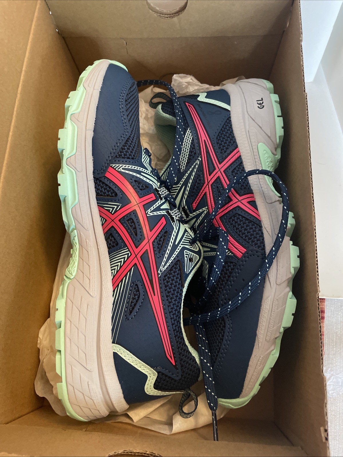 Asics Shoes Womens 6 Blue Pink Gel Venture 8 Trail Running Sneakers