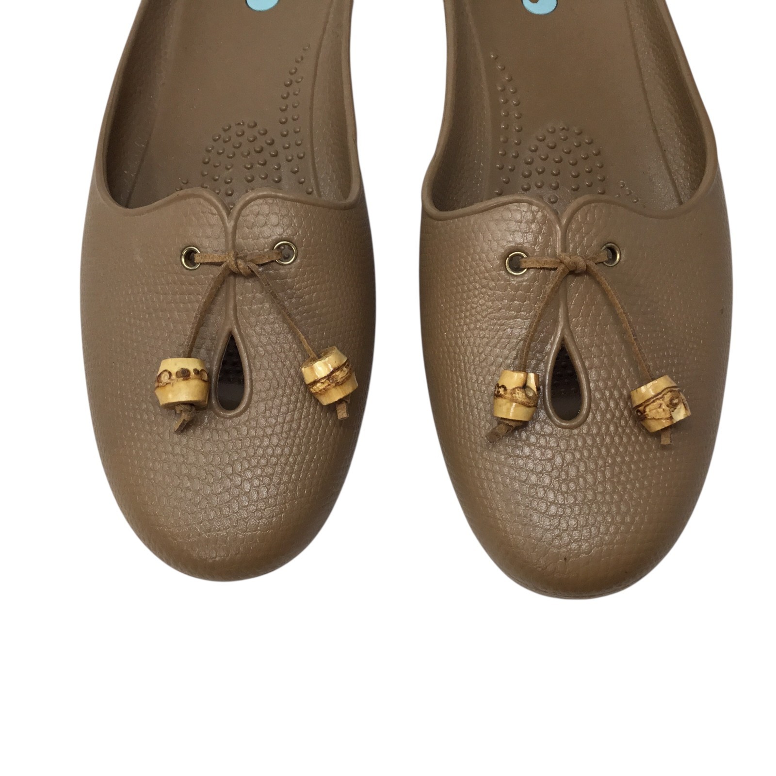 Oka-B Gabby Slip On Mules NWOT Hot Chocolate Bamboo Tassels Large (10-11)