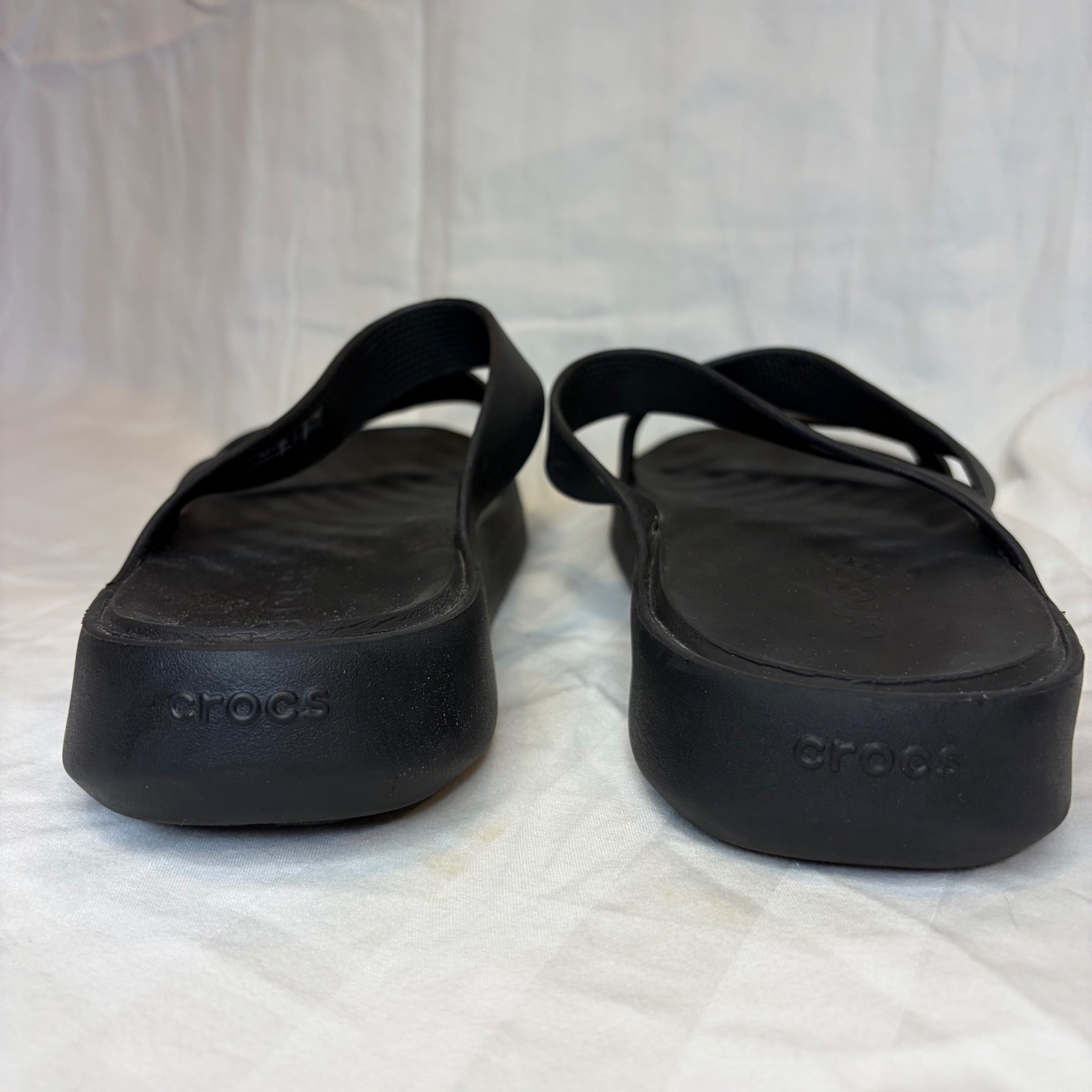 Crocs Getaway Strappy Sandals Women 10 Black Comfort Minimalist Slide