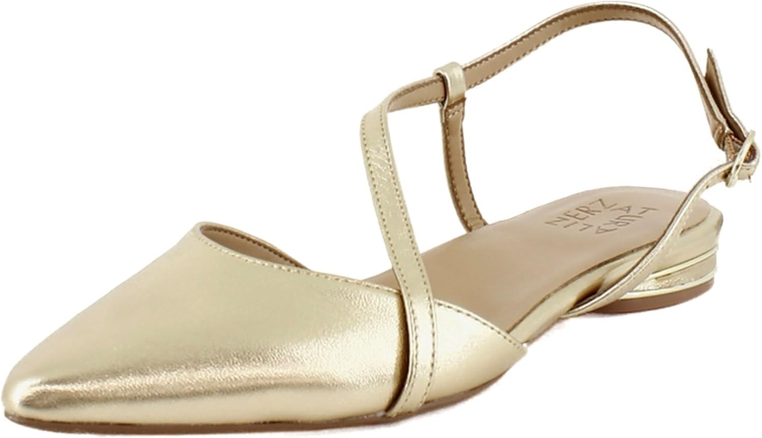 NIB Naturalizer Womens Hawaii Pointed Toe Slingback Flats Dark Gold Metallic 5M