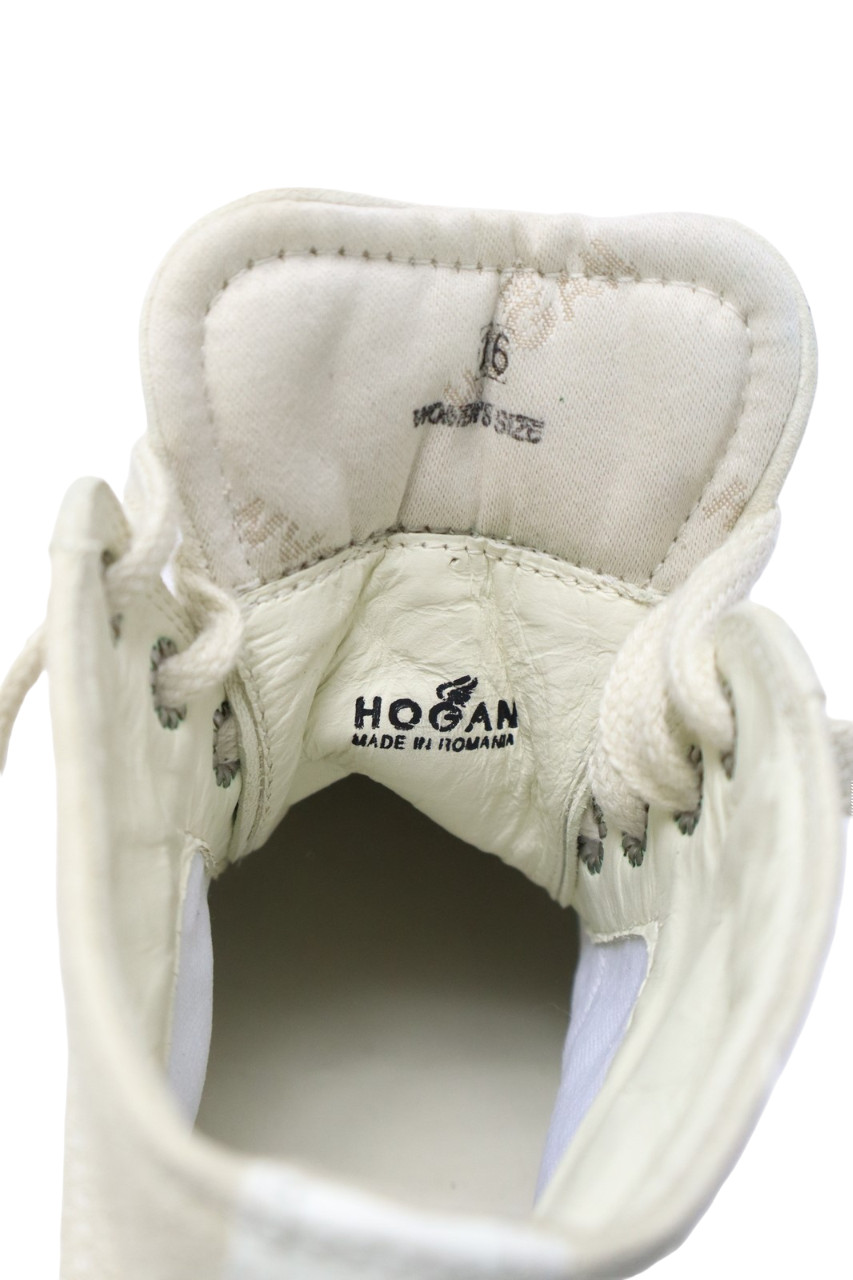 Hogan Sneakers Womens Eu 36 Shiny Ankle Round Lace Up Casual