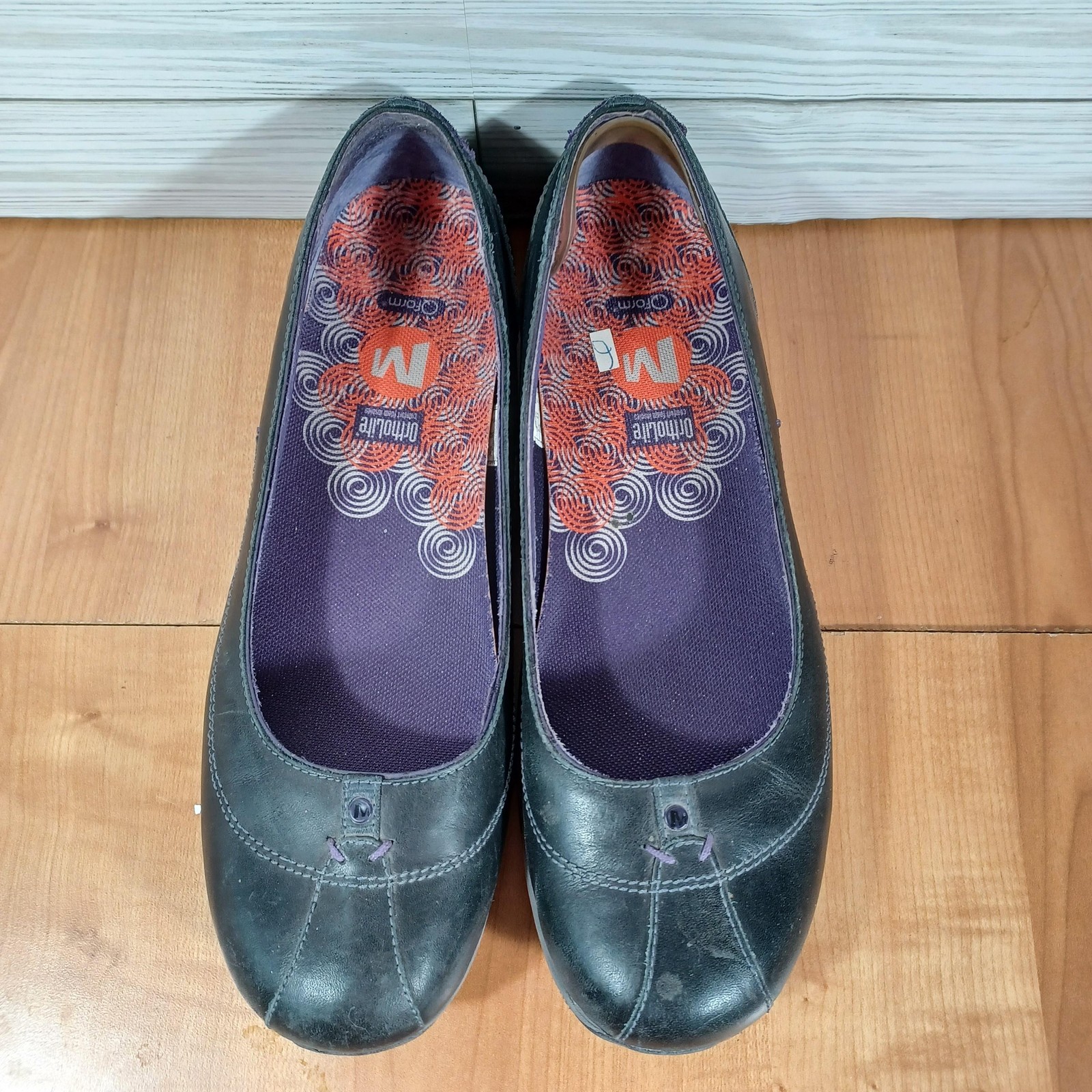 Merrell Charm Ballet Flats Womens 9 Black Leather Cushioned Lined Casual Walking