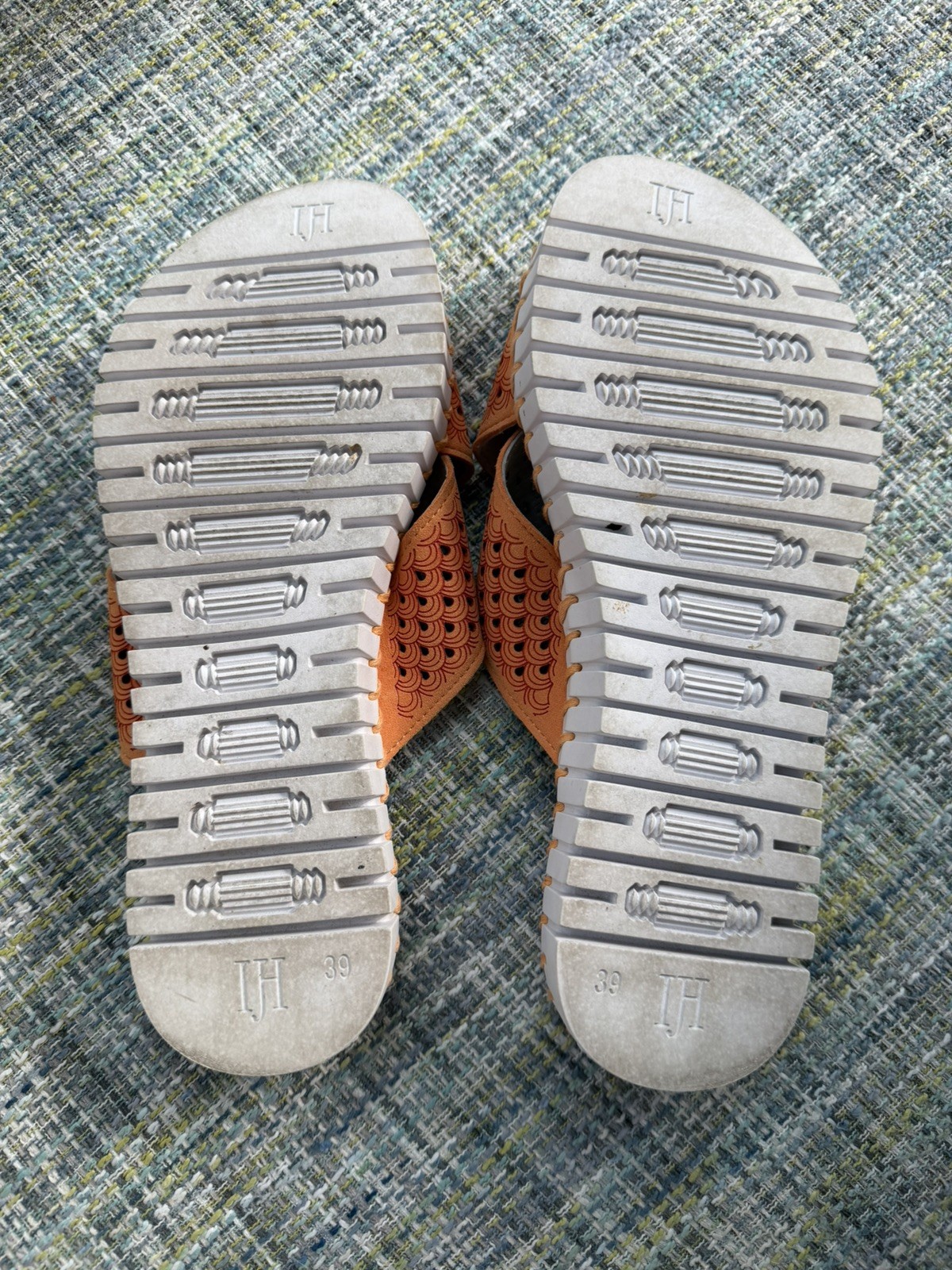 Ilse Jacobsen Tulip Sandals Women 39/8.5 Orange Cross Strap Slide – Lightly Worn
