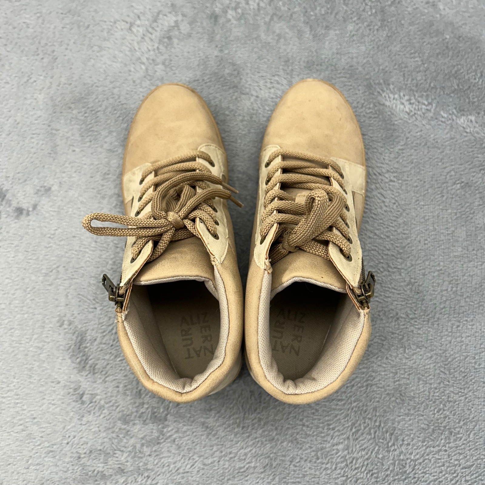 Naturalizer Providence Womens 8M Buff Gold Wedge High Top Sneakers F1675S3252