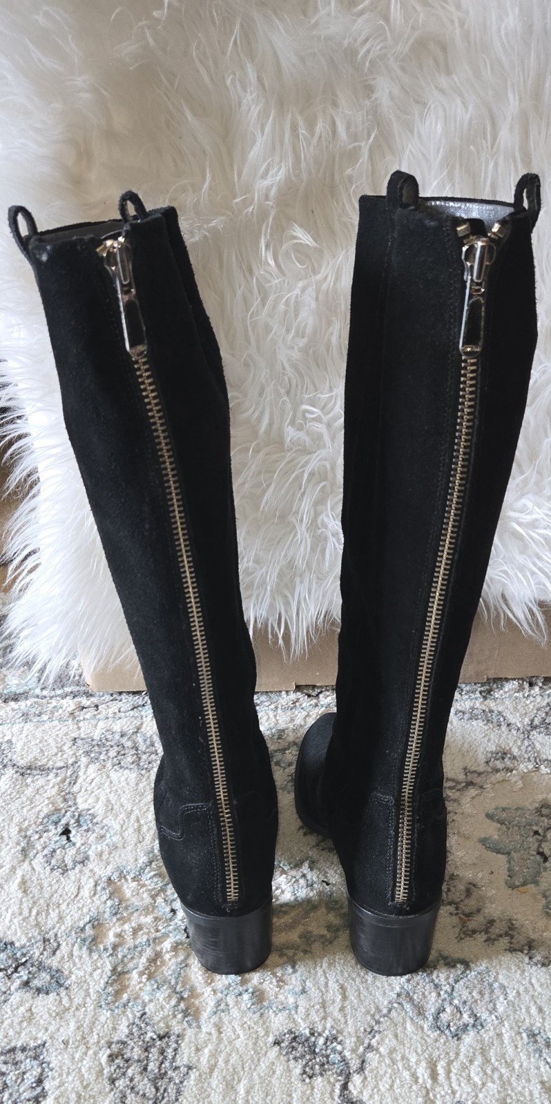 Calvin Klein Black Boots, Size 11 Microsuede Heel Height 2.5