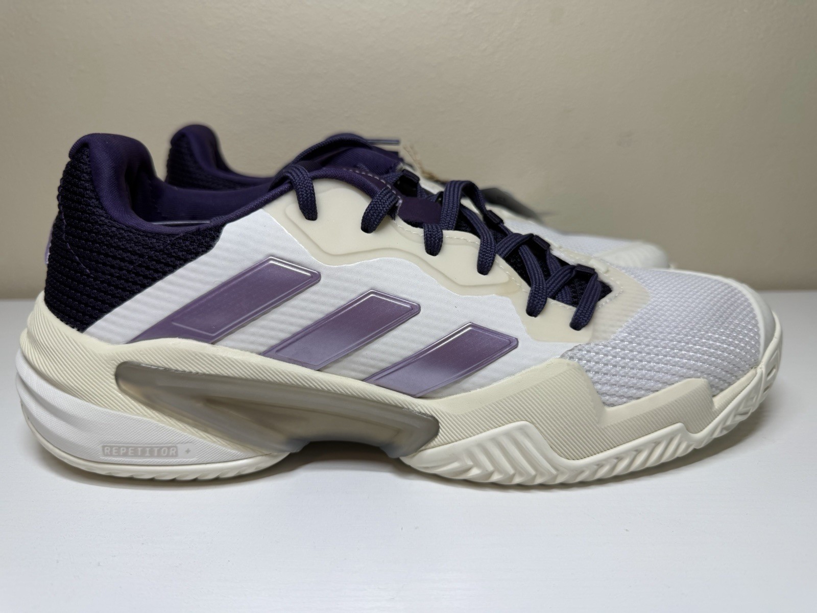 Adidas Barricade 13 Sneakers Tennis Court Shoes White Plum JR7814 Women’s Sz 8.5